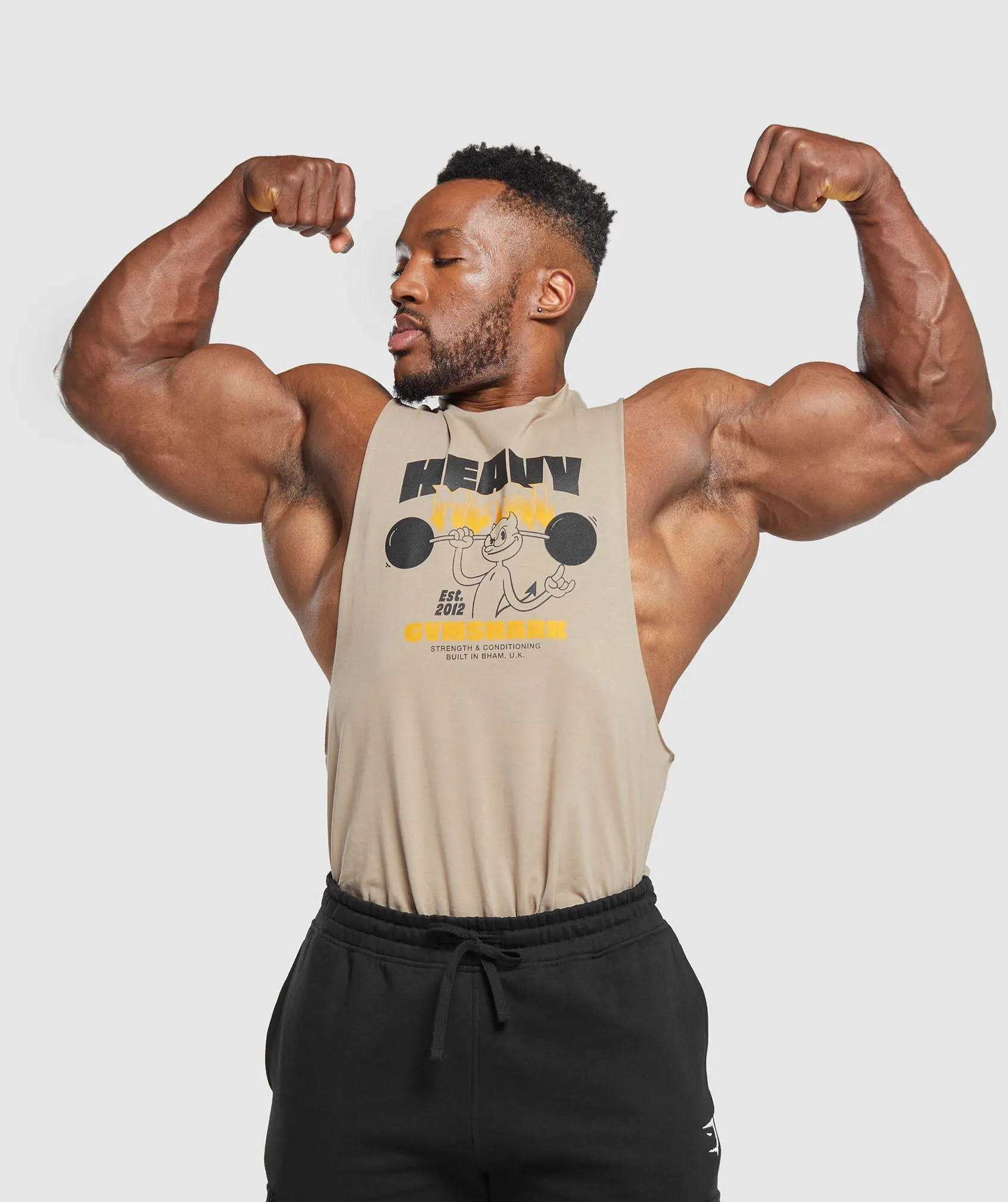 Gymshark Heavy Metal Drop Arm Tank - Brown sold by Gymshark product image thumbnail 3