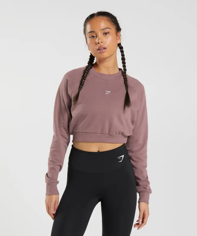 Gymshark Training Cropped Sweater - Dusty Maroon sold by Gymshark