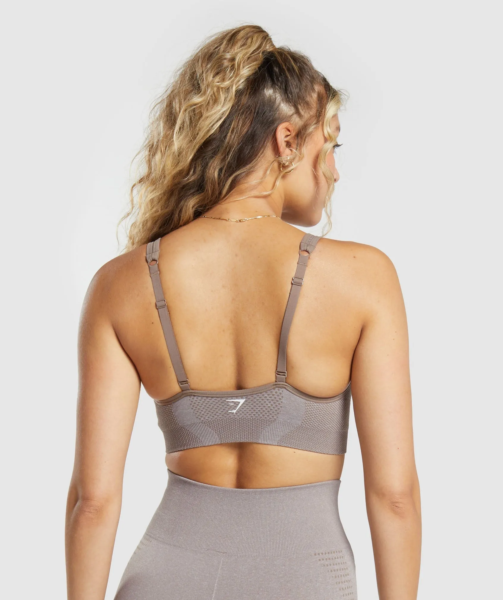 Gymshark Vital V Neck Sports Bra - Warm Taupe Marl sold by Gymshark product image thumbnail 2