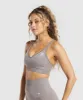 Gymshark Vital V Neck Sports Bra - Warm Taupe Marl sold by Gymshark