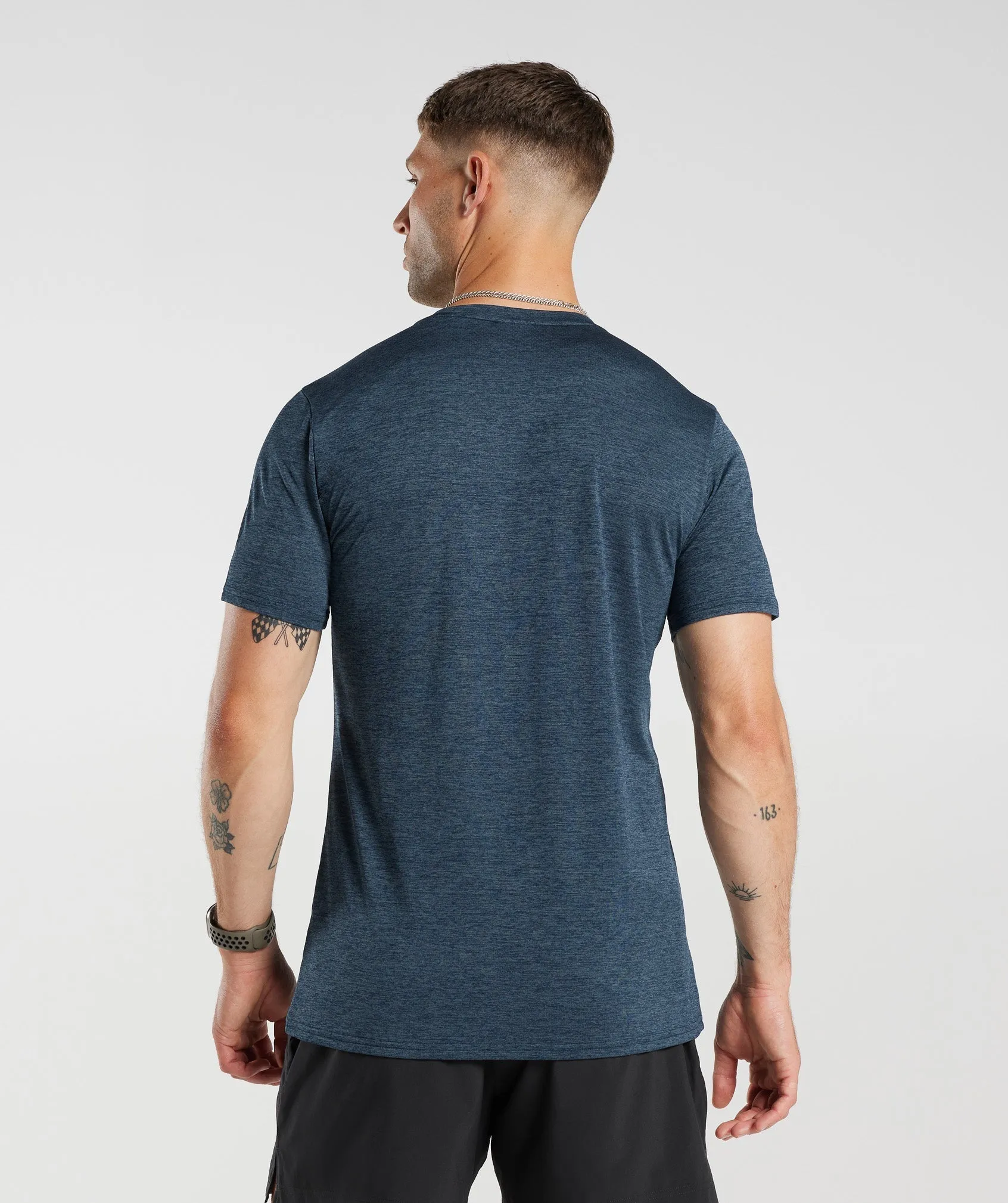 Gymshark Arrival Marl T-Shirt - Navy/Smokey Teal Marl sold by Gymshark product image thumbnail 2