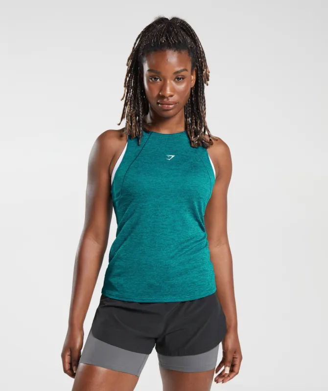 Gymshark Running Tank - Smokey Teal/Seafoam Blue Marl sold by Gymshark