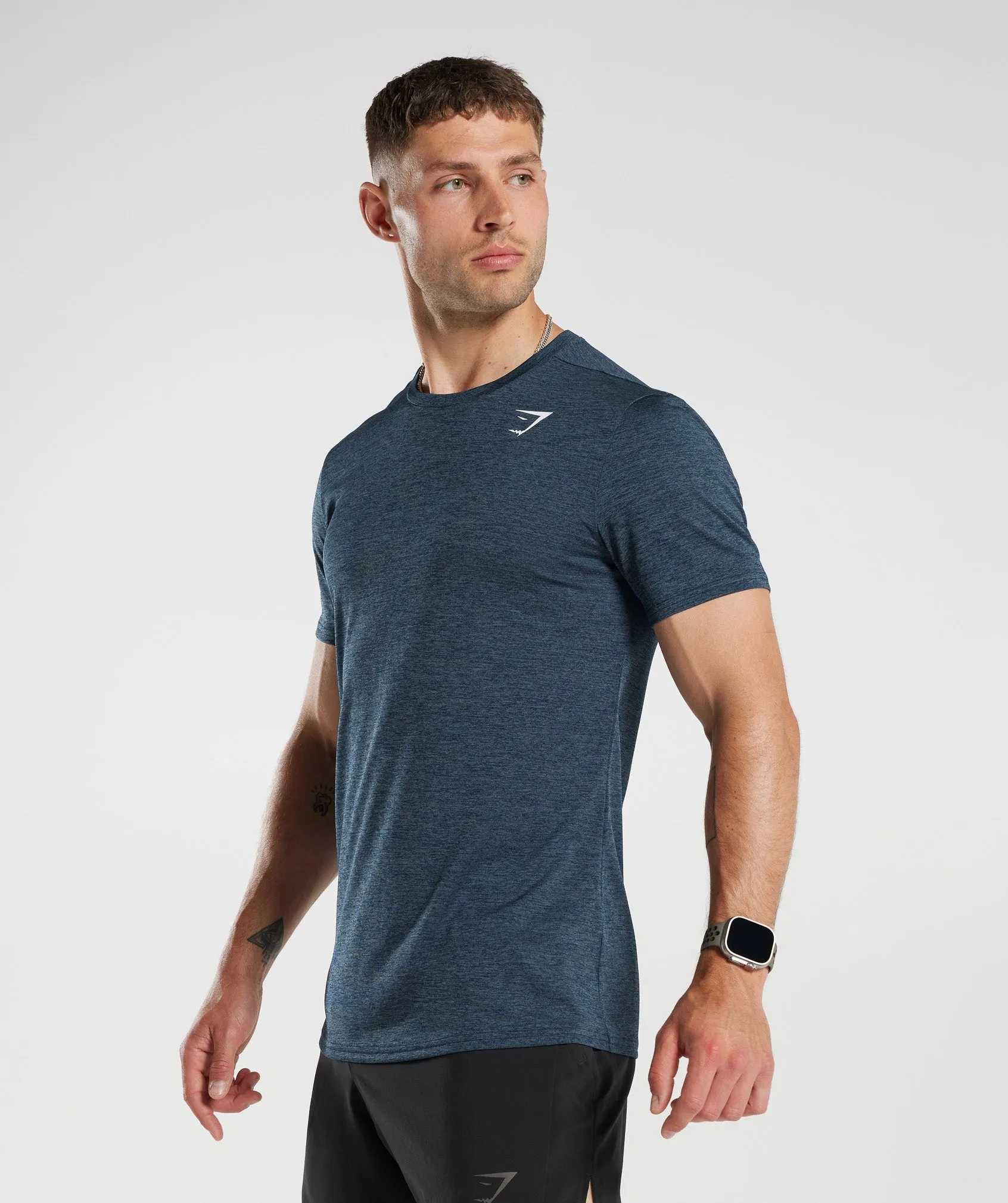 Gymshark Arrival Marl T-Shirt - Navy/Smokey Teal Marl sold by Gymshark product image thumbnail 3