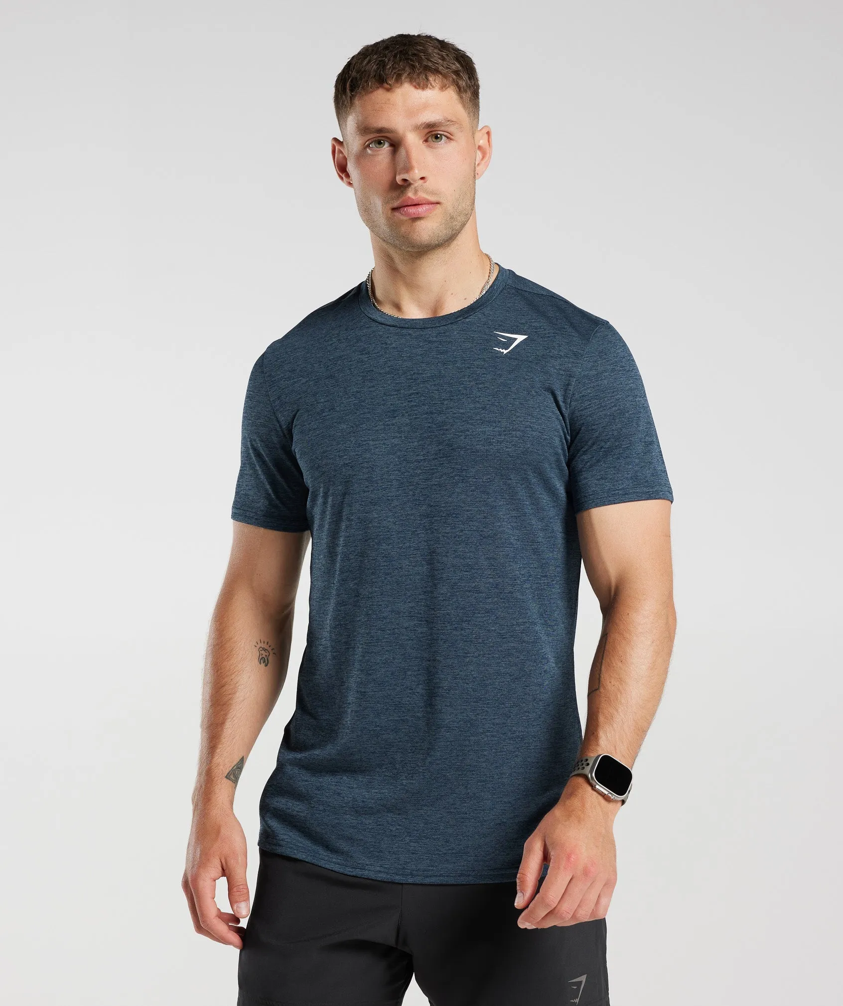 Gymshark Arrival Marl T-Shirt - Navy/Smokey Teal Marl sold by Gymshark