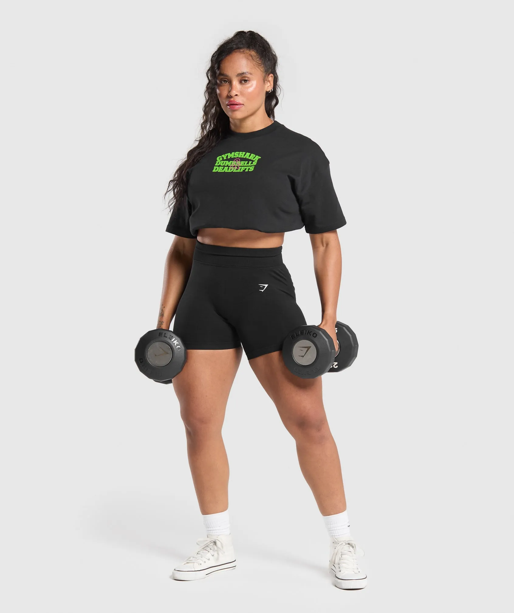 Gymshark Dumbells & Deadlifts Oversized T-Shirt - Black sold by Gymshark product image thumbnail 4