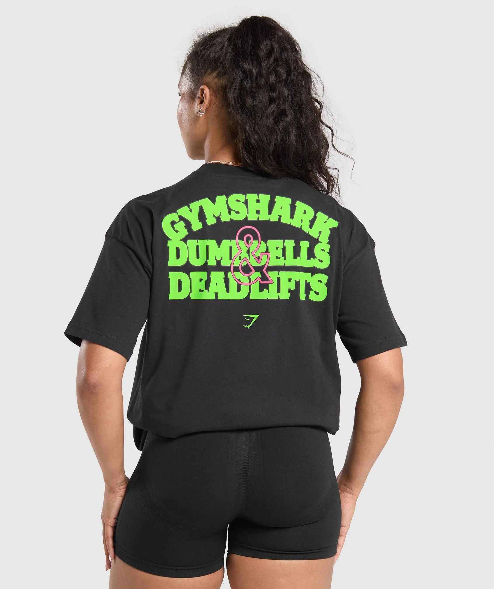 Gymshark Dumbells & Deadlifts Oversized T-Shirt - Black sold by Gymshark product image thumbnail 2