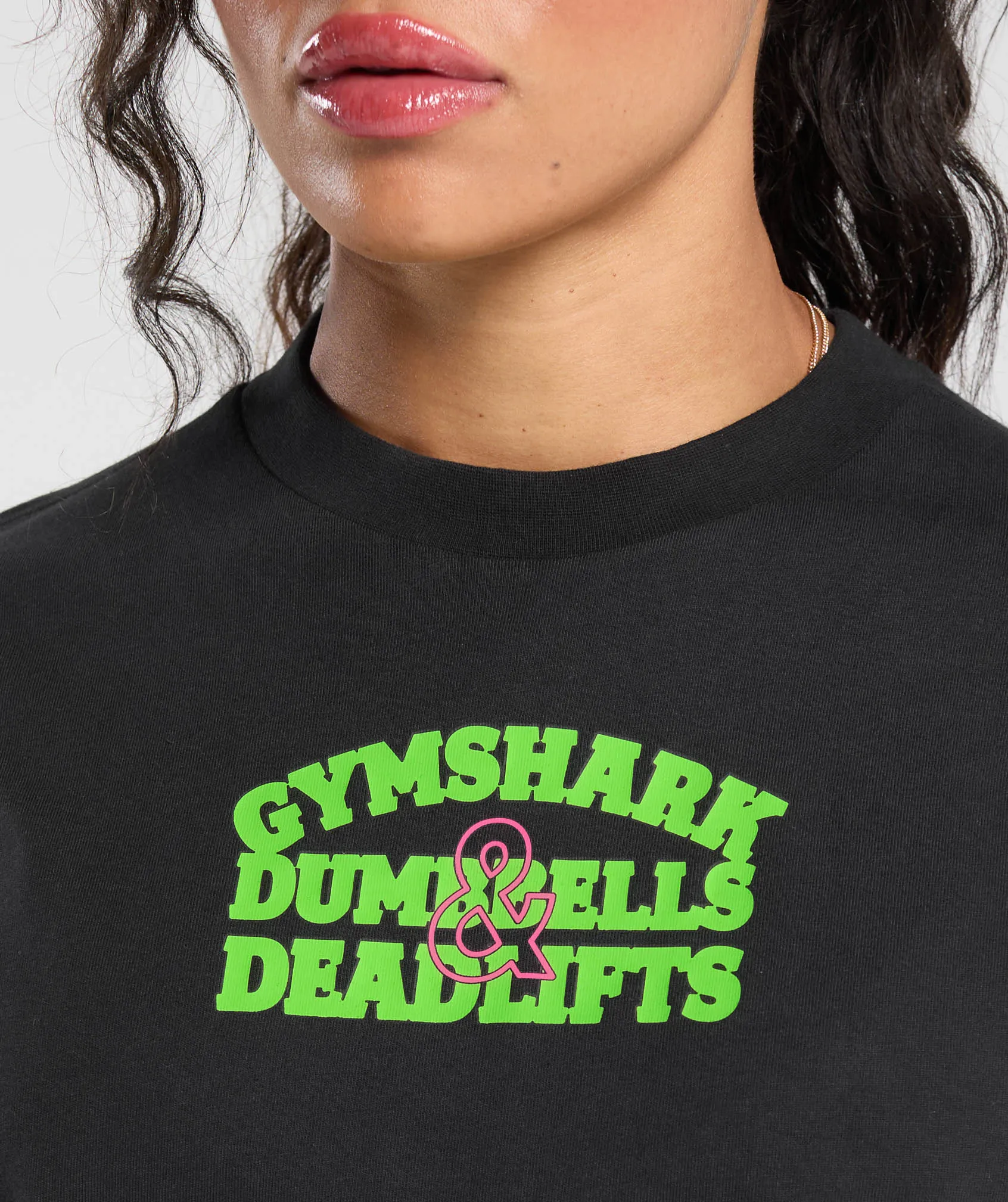 Gymshark Dumbells & Deadlifts Oversized T-Shirt - Black sold by Gymshark product image thumbnail 5