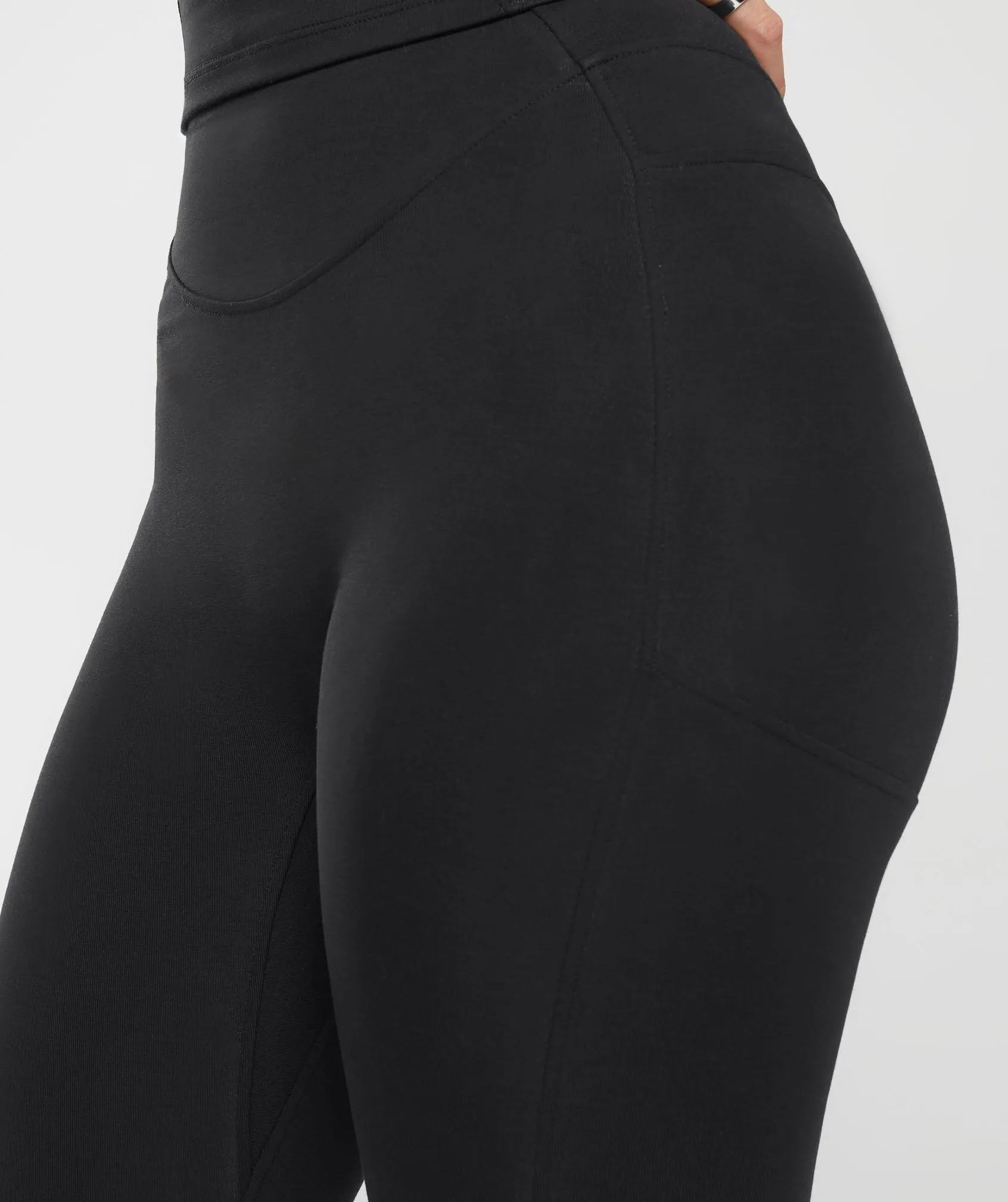 Gymshark Rest Day Boot Cut Cotton Leggings - Black sold by Gymshark product image thumbnail 5