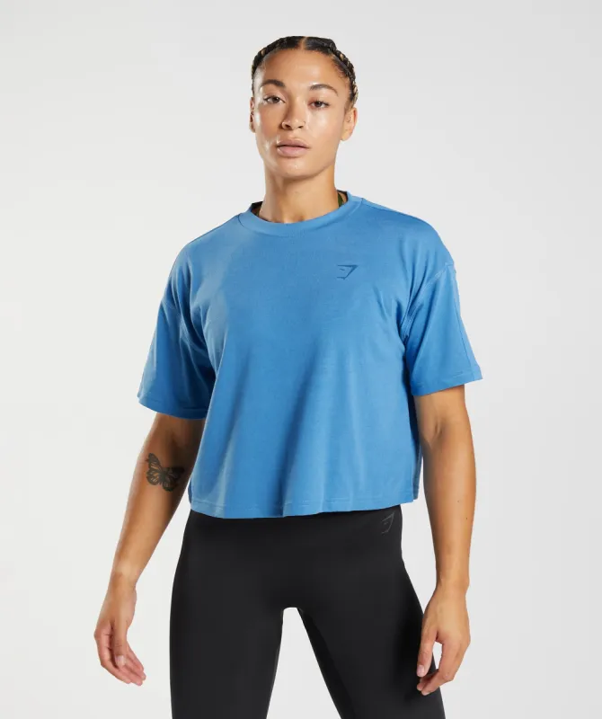 GS Power Midi Top - Coastal Blue sold by Gymshark