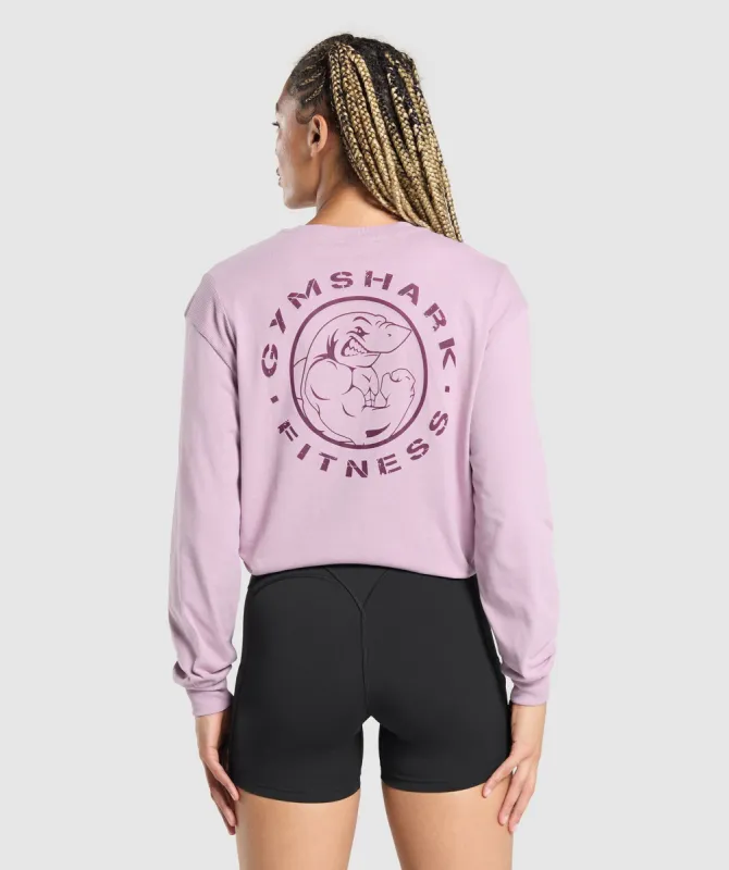 Gymshark Legacy Oversized Long Sleeve Top - Warm Lilac sold by Gymshark