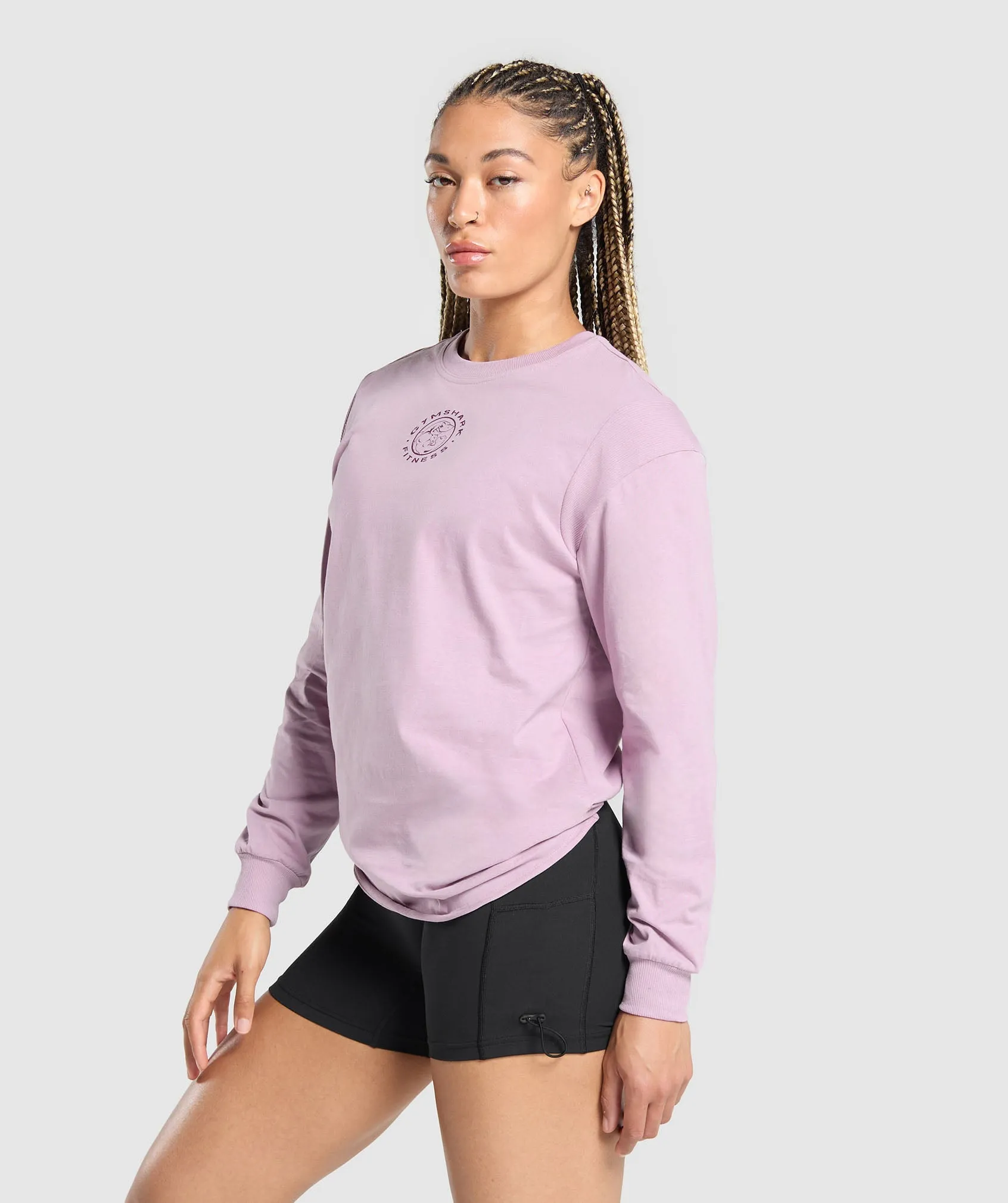 Gymshark Legacy Oversized Long Sleeve Top - Warm Lilac sold by Gymshark product image thumbnail 3