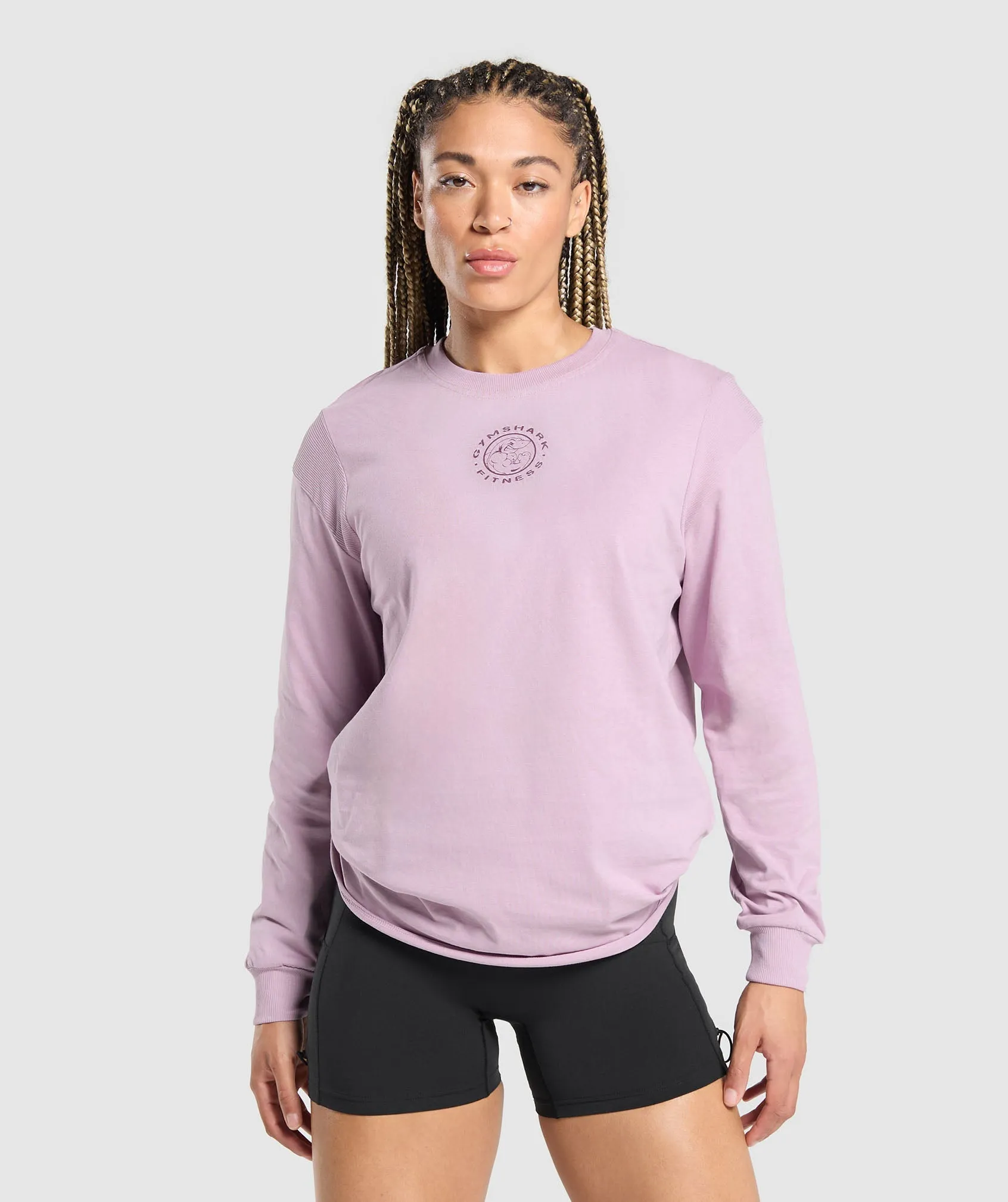 Gymshark Legacy Oversized Long Sleeve Top - Warm Lilac sold by Gymshark product image thumbnail 2