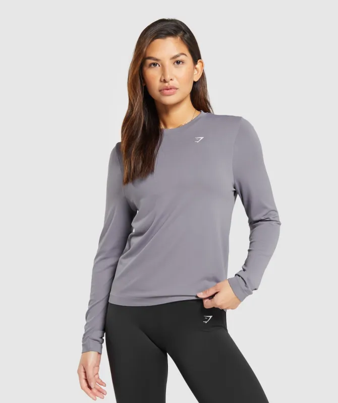 Gymshark Everyday Seamless Long Sleeve Top - Fog Purple sold by Gymshark