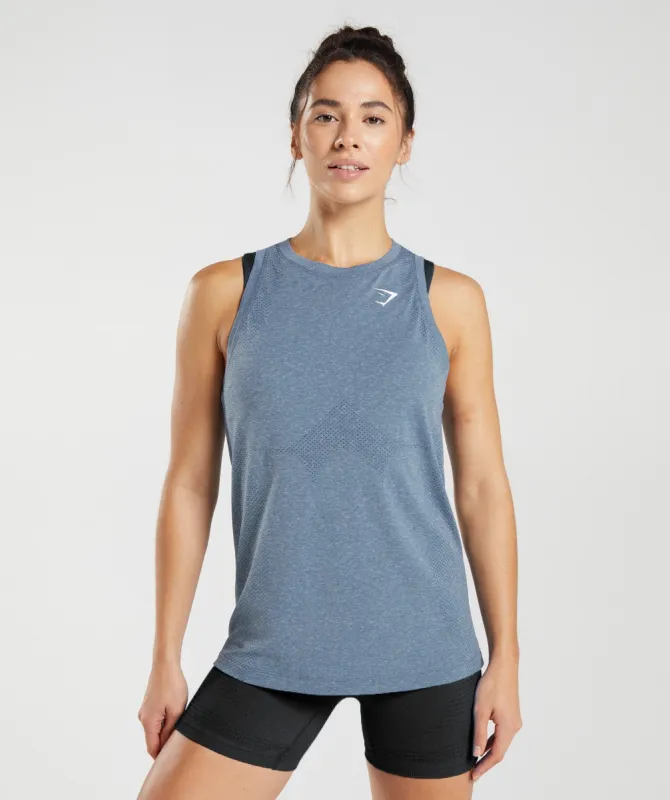 Gymshark Vital Seamless 2.0 Light Tank - Evening Blue Marl sold by Gymshark