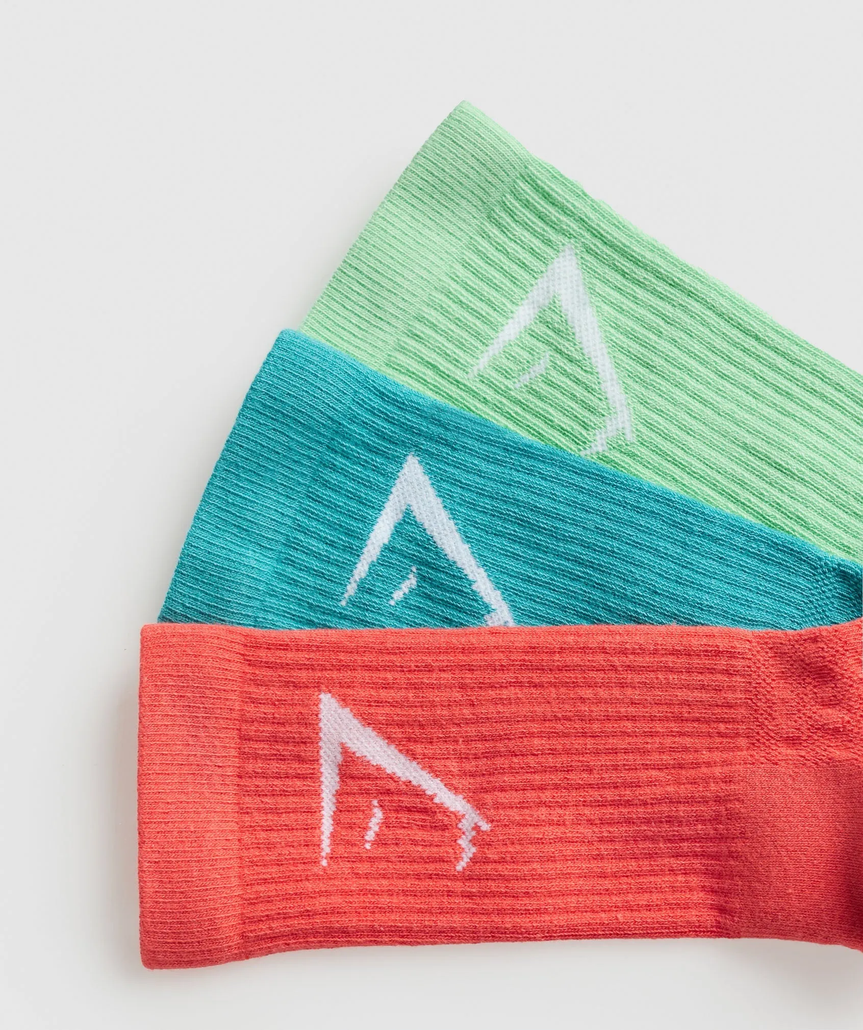 Gymshark Crew Socks 3pk - Wannabe Orange/Artificial Teal/Bring It Green sold by Gymshark product image thumbnail 2