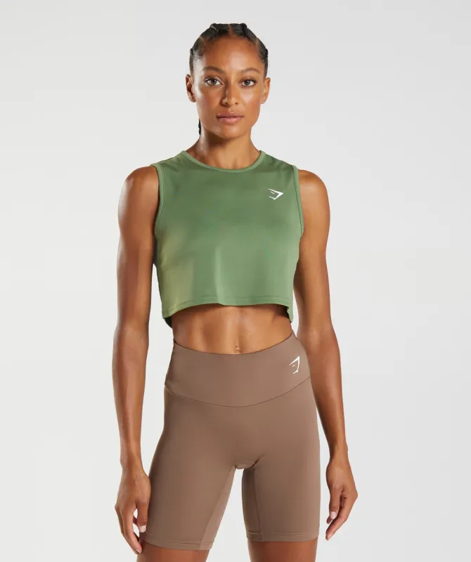 Gymshark Training Crop Tank - Iguana Green sold by Gymshark
