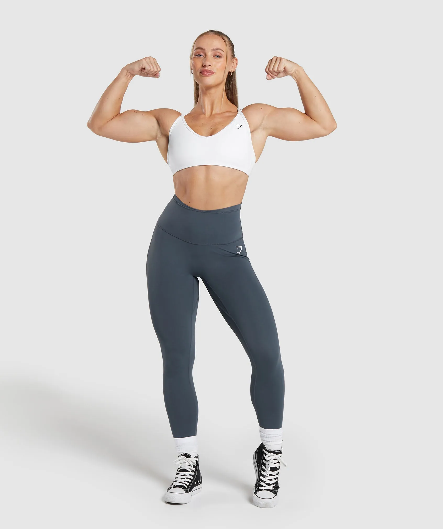 Gymshark Back Gains Sports Bra - White sold by Gymshark product image thumbnail 4