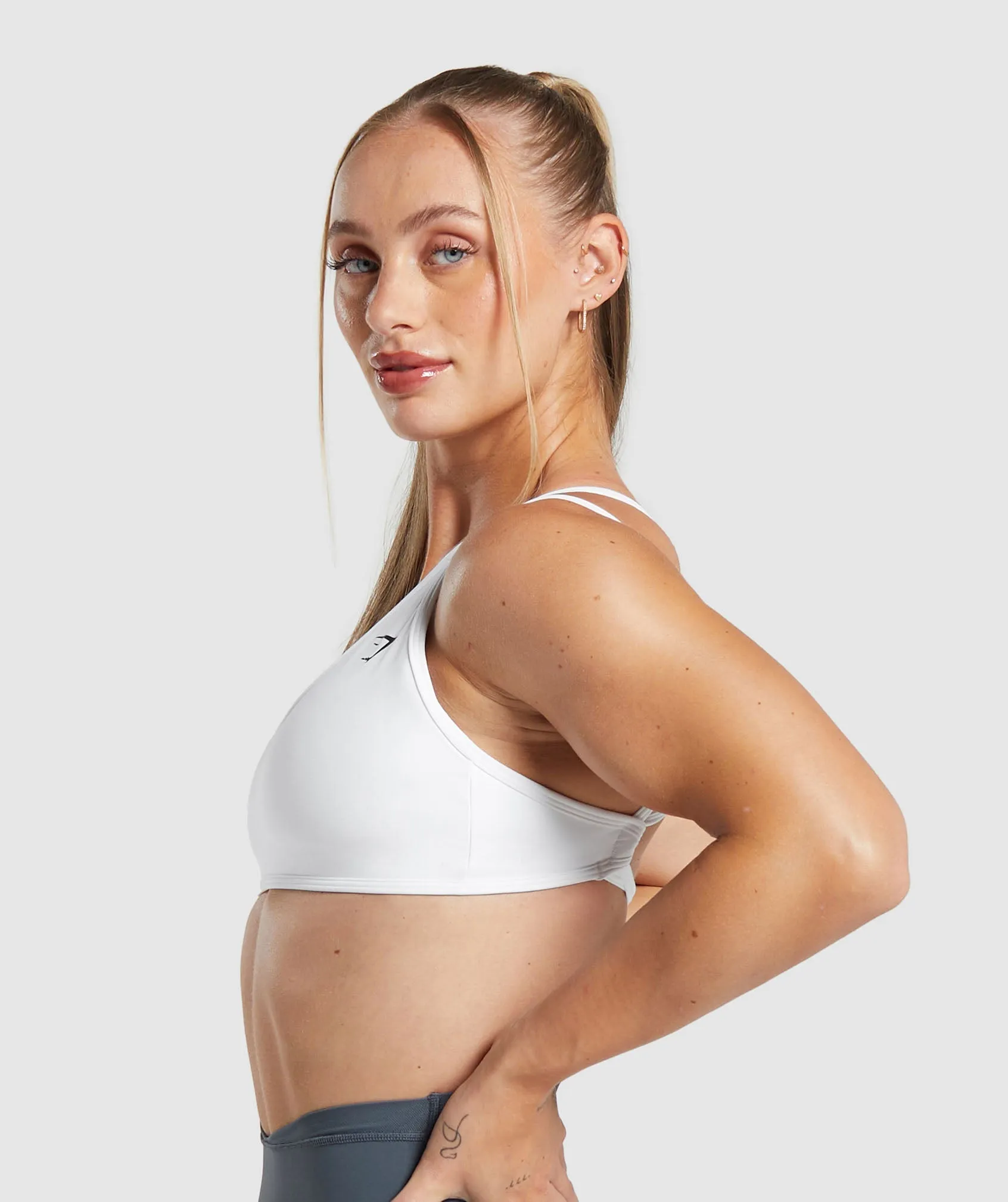 Gymshark Back Gains Sports Bra - White sold by Gymshark product image thumbnail 3