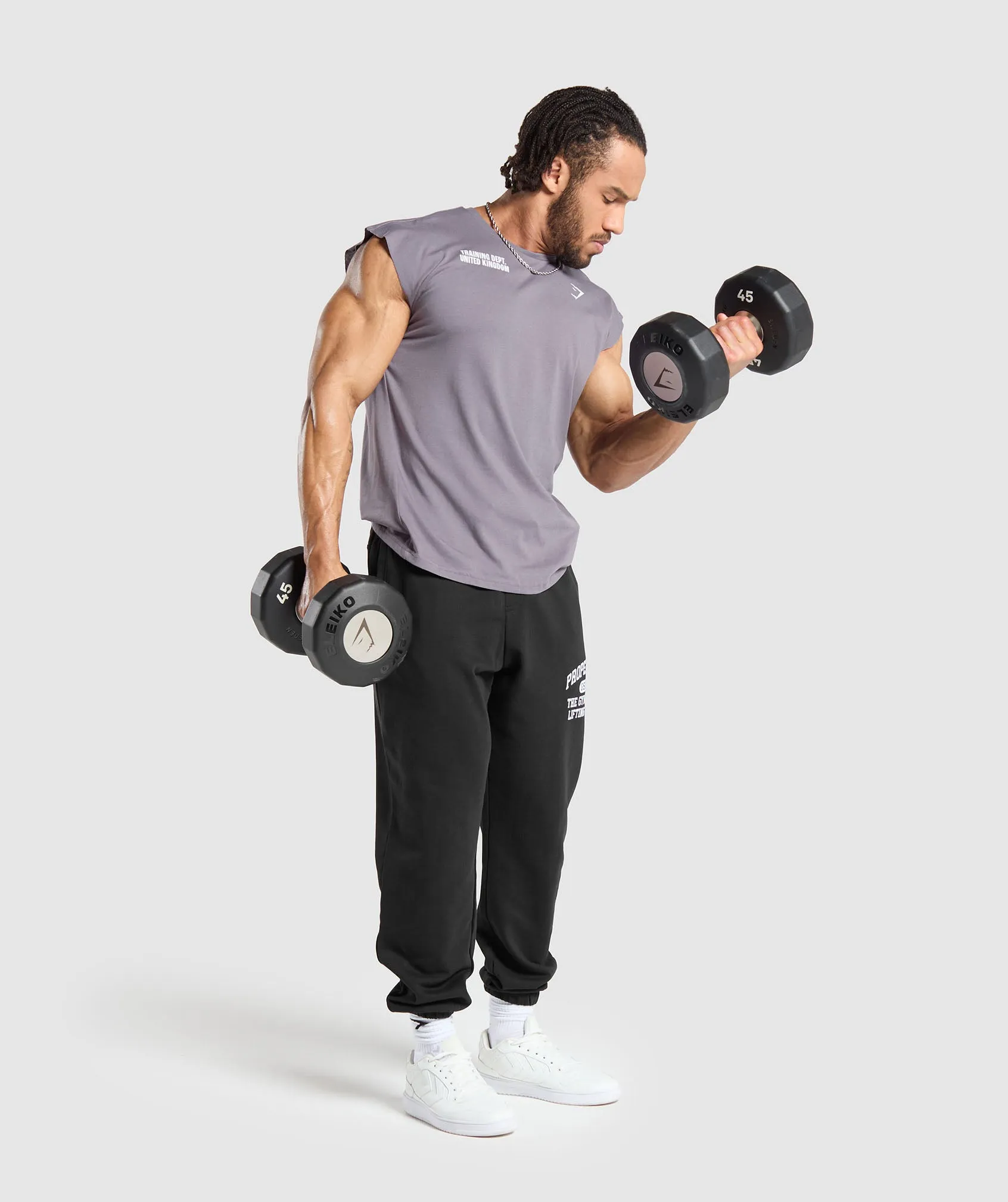 Gymshark Training Dept. UK Cut Off Tank - Fog Purple sold by Gymshark product image thumbnail 4