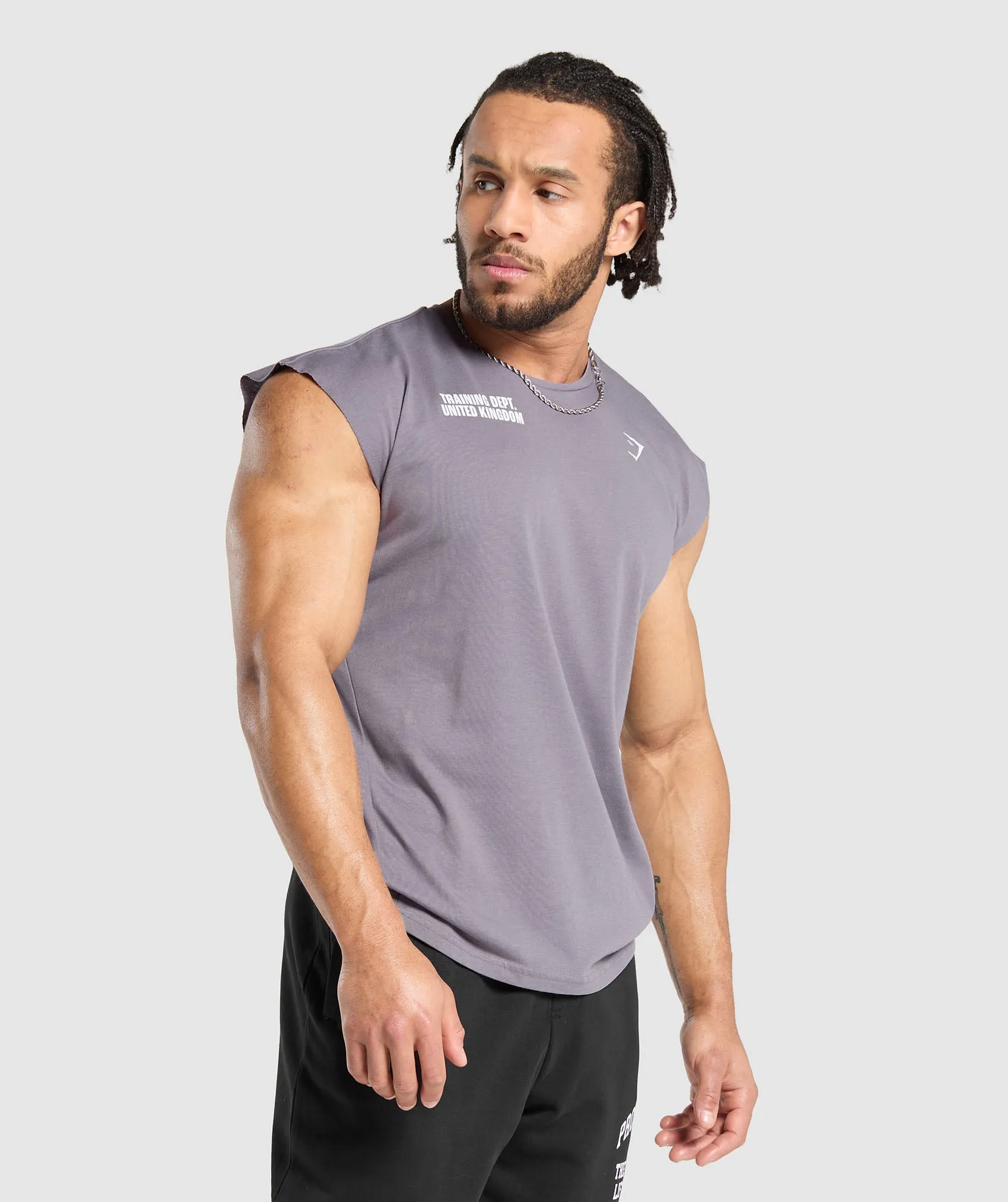 Gymshark Training Dept. UK Cut Off Tank - Fog Purple sold by Gymshark product image thumbnail 3