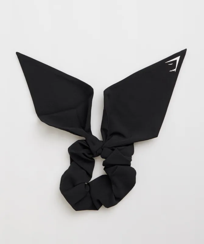 Gymshark Bow Scrunchie - Black sold by Gymshark