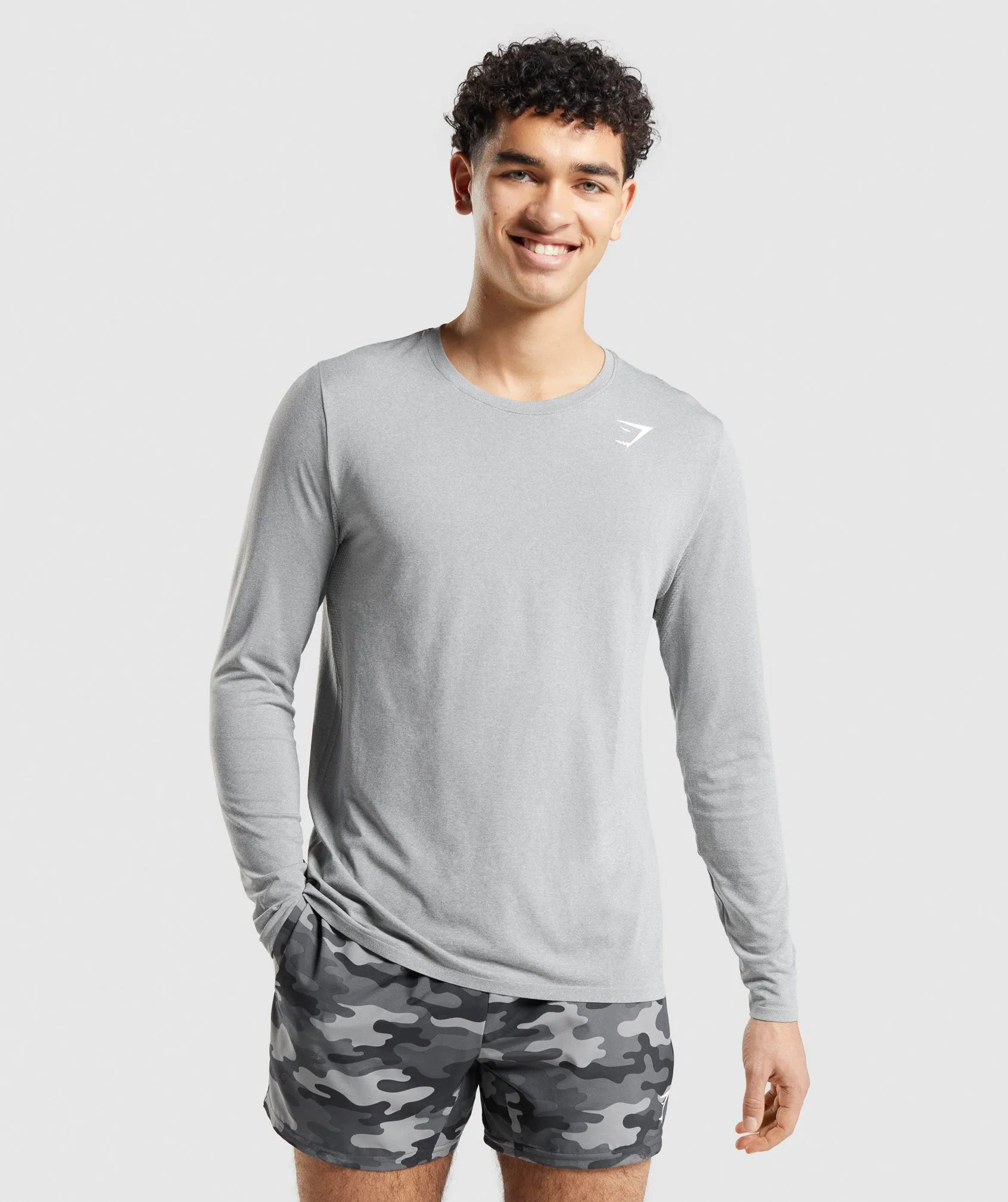 Gymshark Arrival Seamless Long Sleeve T-Shirt - Grey sold by Gymshark