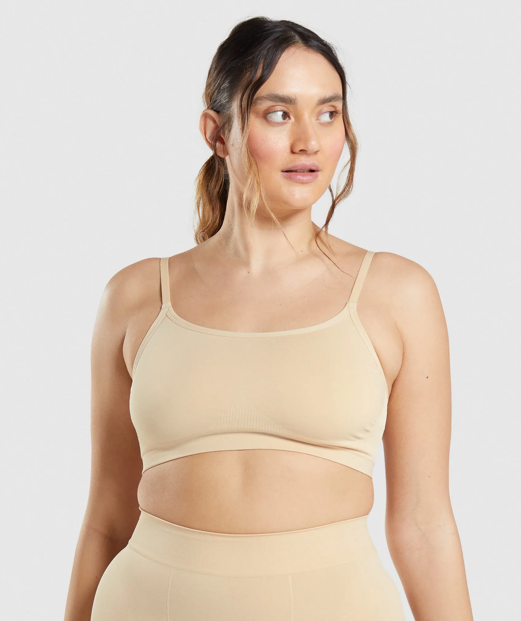 Gymshark Seamless Scoop Neck Bralette - Fawn Light Brown sold by Gymshark