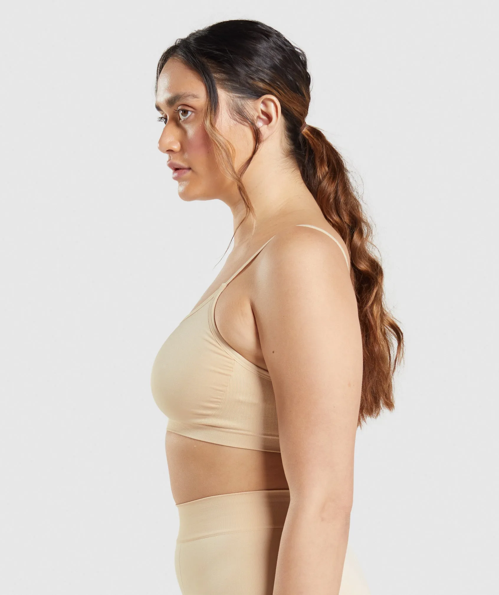 Gymshark Seamless Scoop Neck Bralette - Fawn Light Brown sold by Gymshark product image thumbnail 3