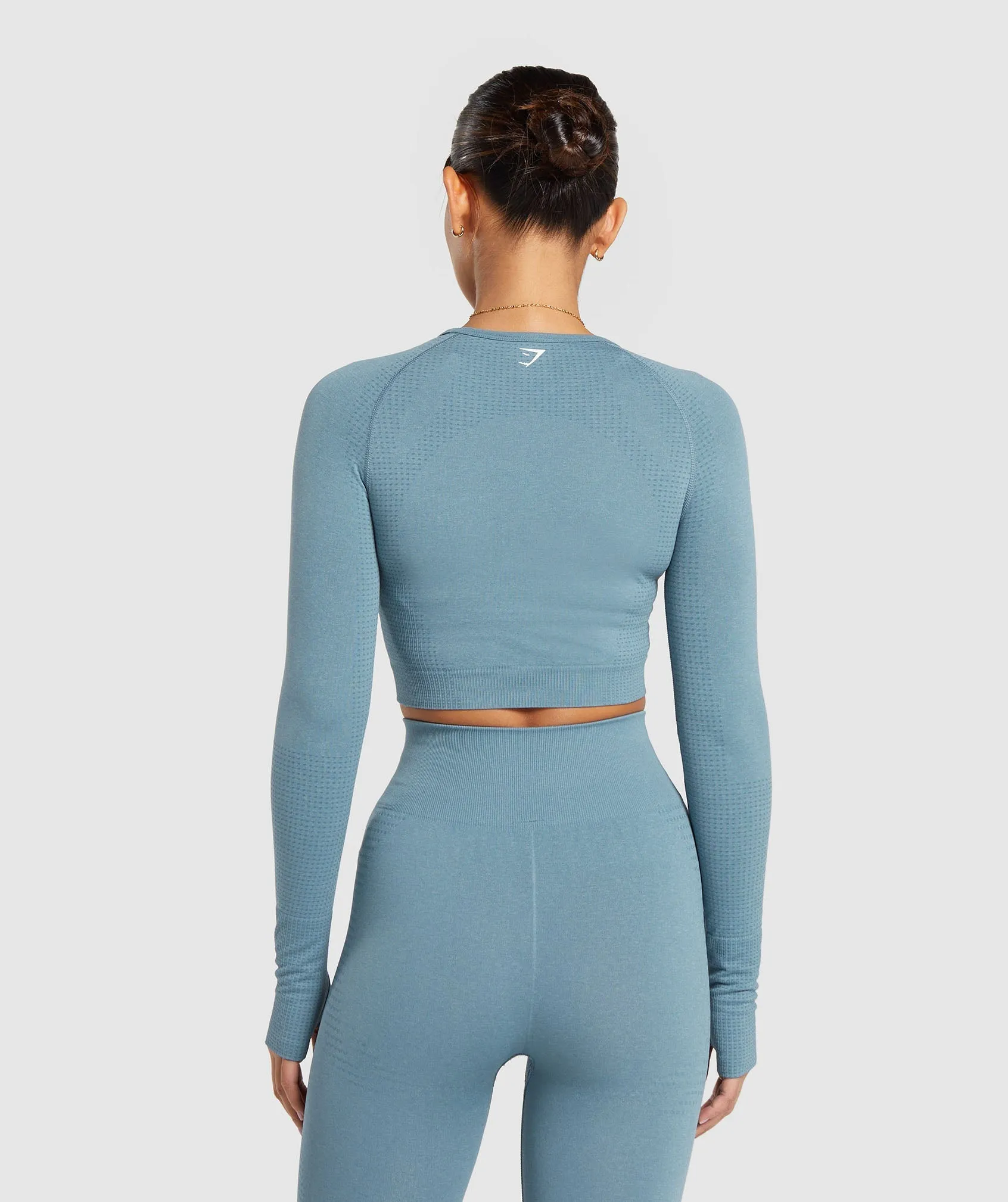 Gymshark Vital Seamless 2.0 Crop Top - Faded Blue Marl sold by Gymshark product image thumbnail 2