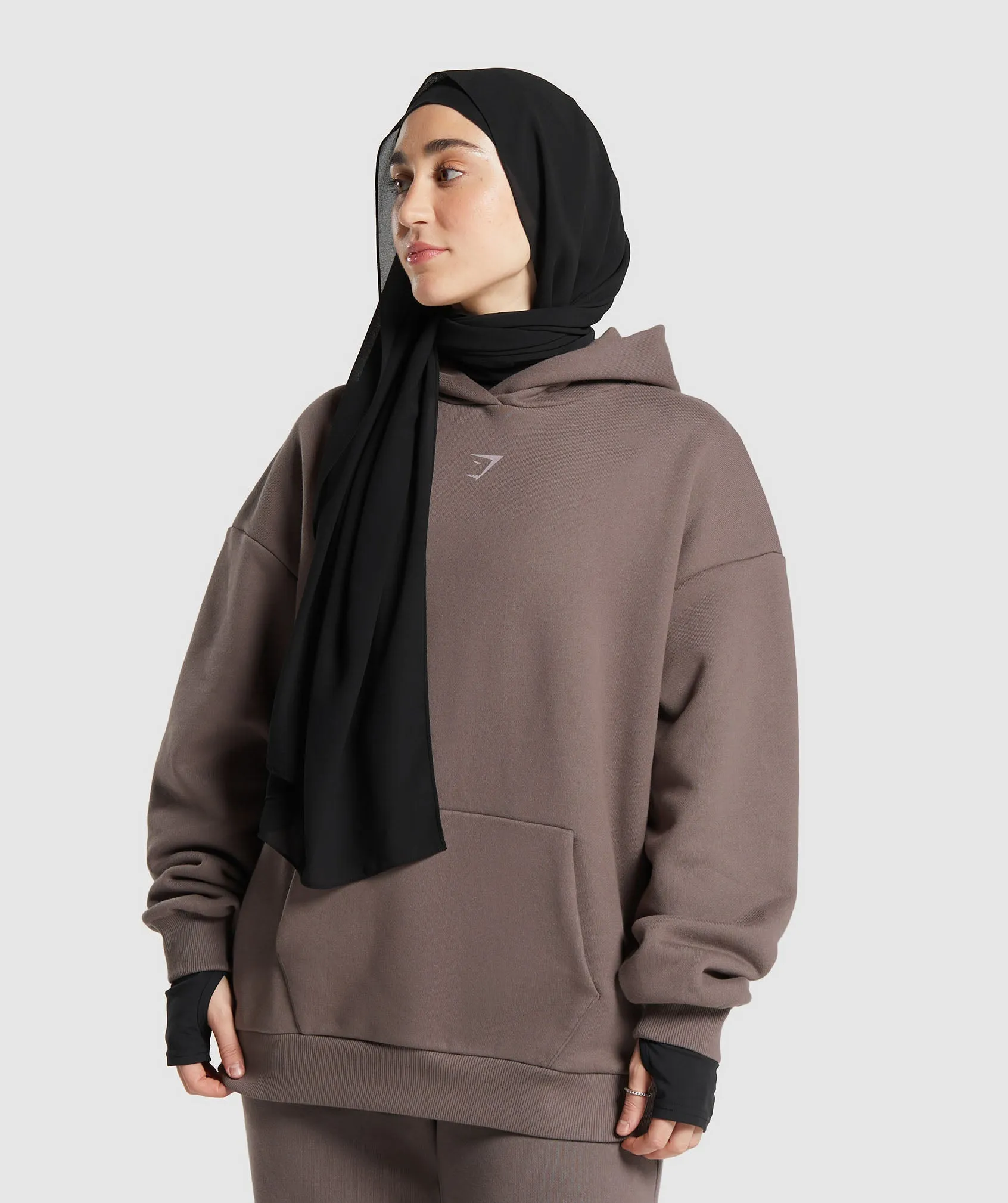 GS X Leana Deeb Oversized Graphic Hoodie - Dusty Brown sold by Gymshark product image thumbnail 2