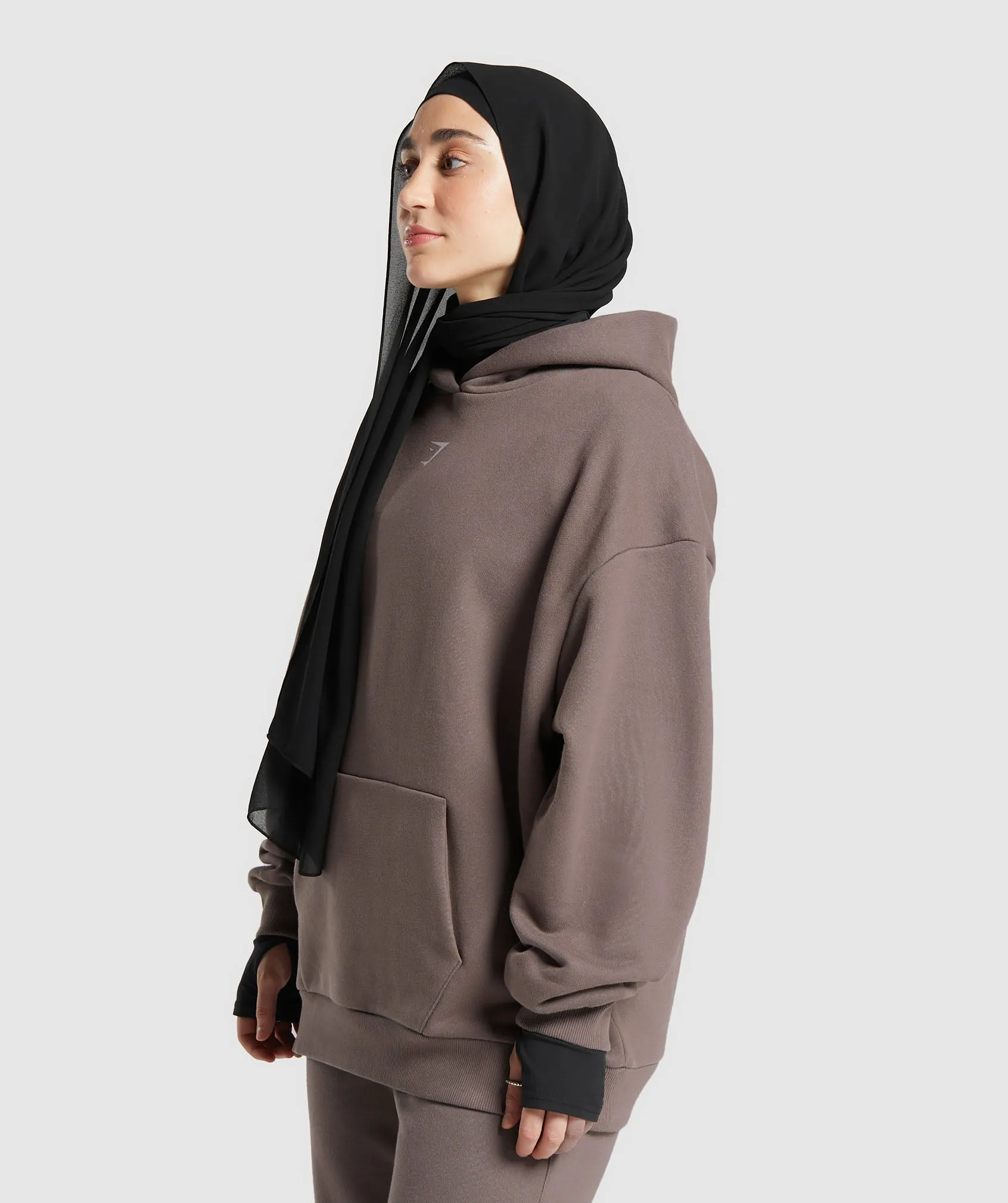 GS X Leana Deeb Oversized Graphic Hoodie - Dusty Brown sold by Gymshark product image thumbnail 3