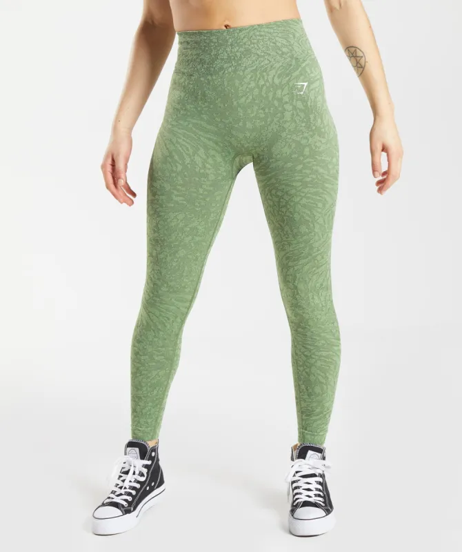 Gymshark Adapt Animal Seamless Leggings -  Wild | Iguana Green sold by Gymshark