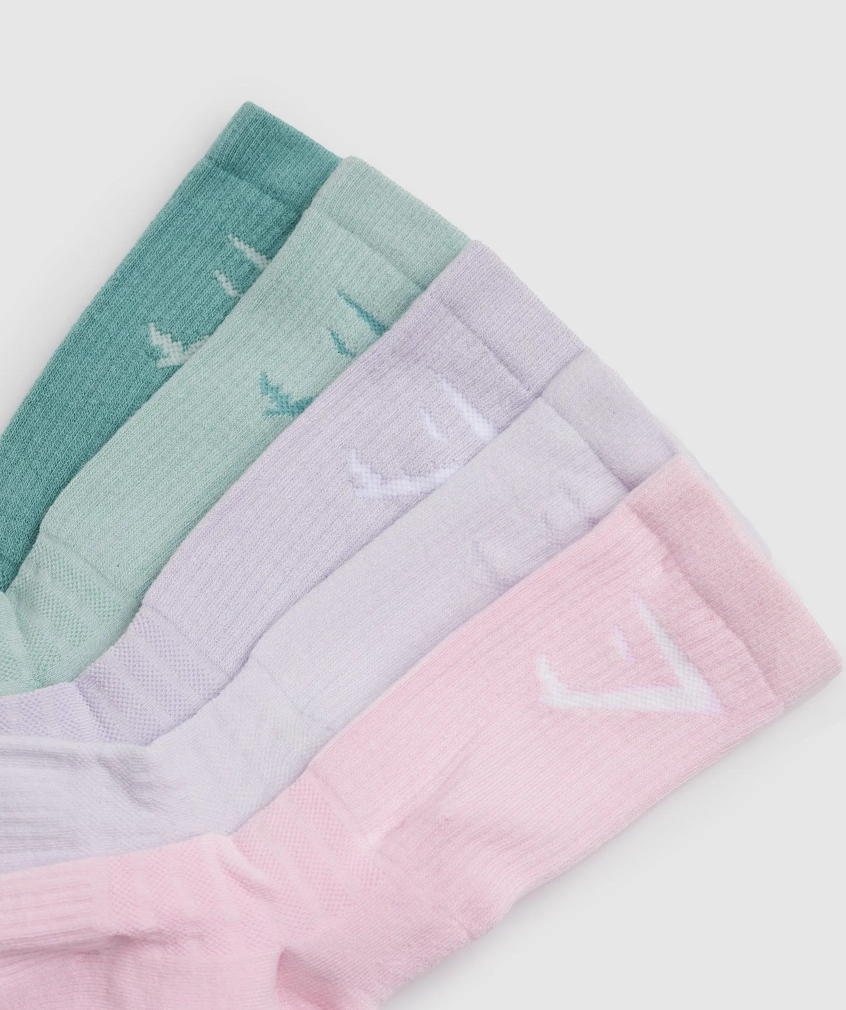 Gymshark Crew Socks 5pk - Teal/Pink/Teal/Purple/Lilac sold by Gymshark product image thumbnail 2