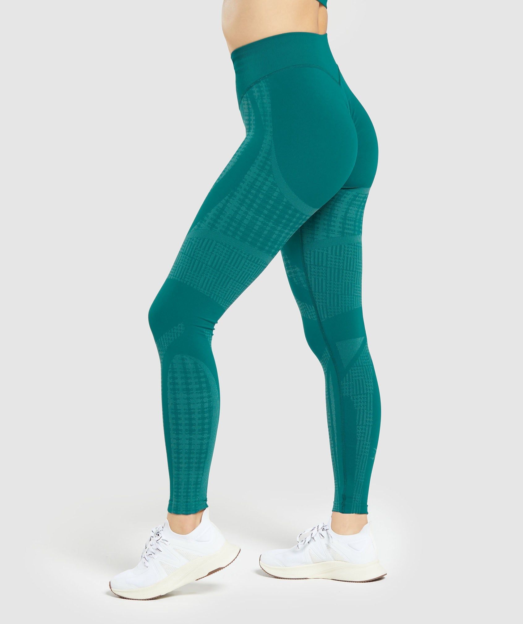 Gymshark Apex Limit Seamless Ruched Leggings - Deep Teal/Duck Egg Blue sold by Gymshark product image thumbnail 3