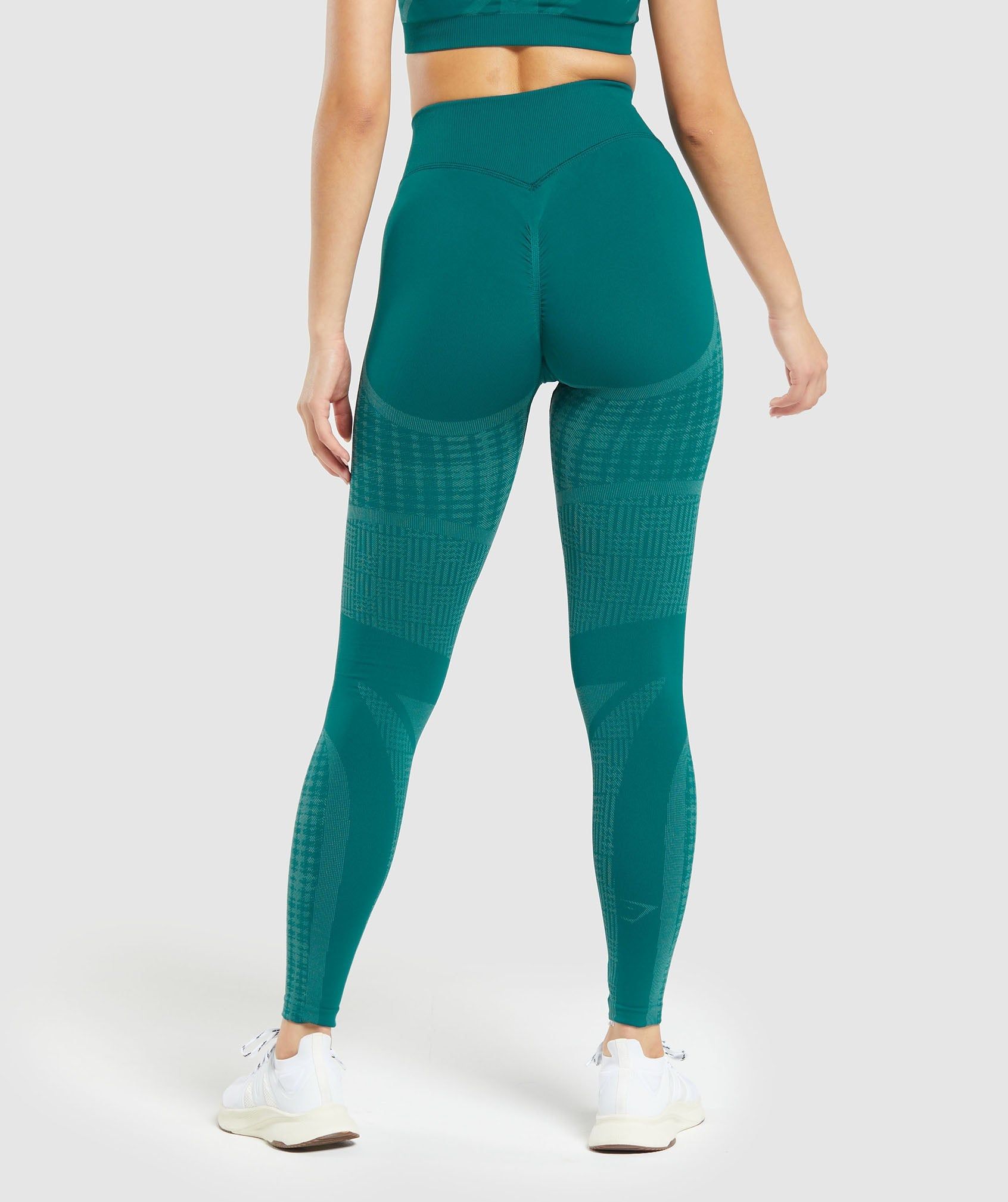 Gymshark Apex Limit Seamless Ruched Leggings - Deep Teal/Duck Egg Blue sold by Gymshark product image thumbnail 2