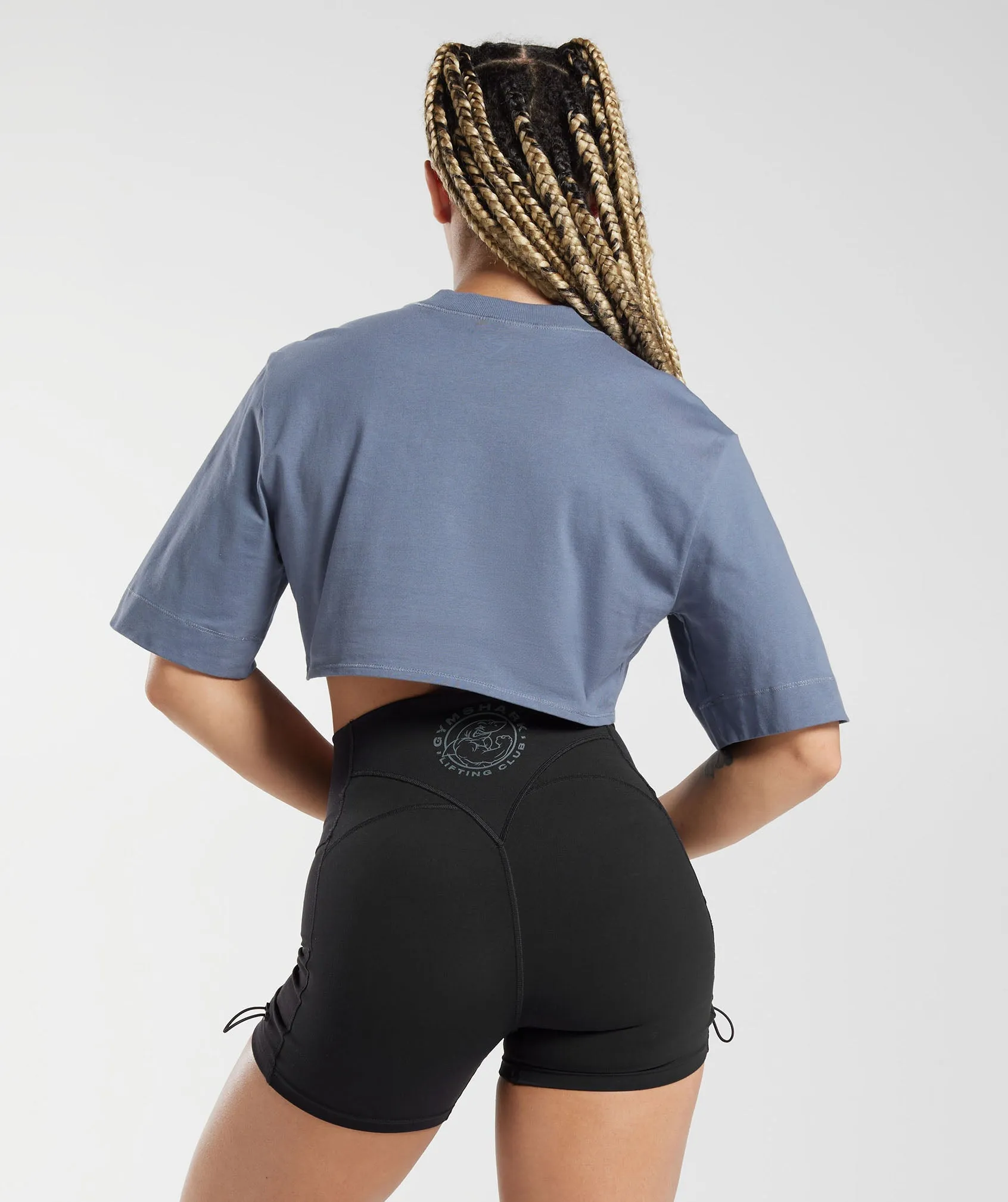 Gymshark Cotton Boxy Crop Top - Evening Blue sold by Gymshark product image thumbnail 3