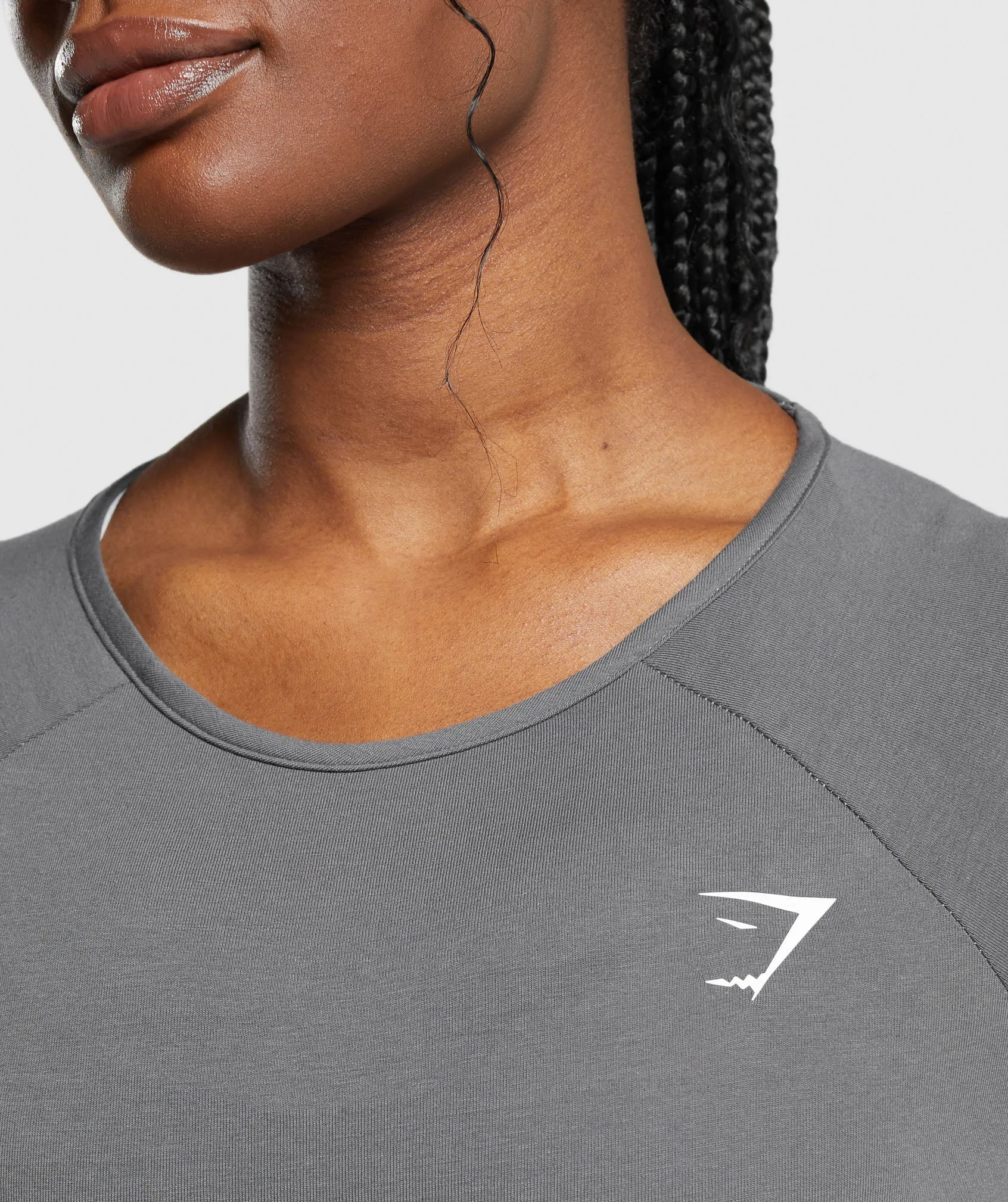 Gymshark Lifting Essential Long Sleeve Crop Top - Pitch Grey sold by Gymshark product image thumbnail 5