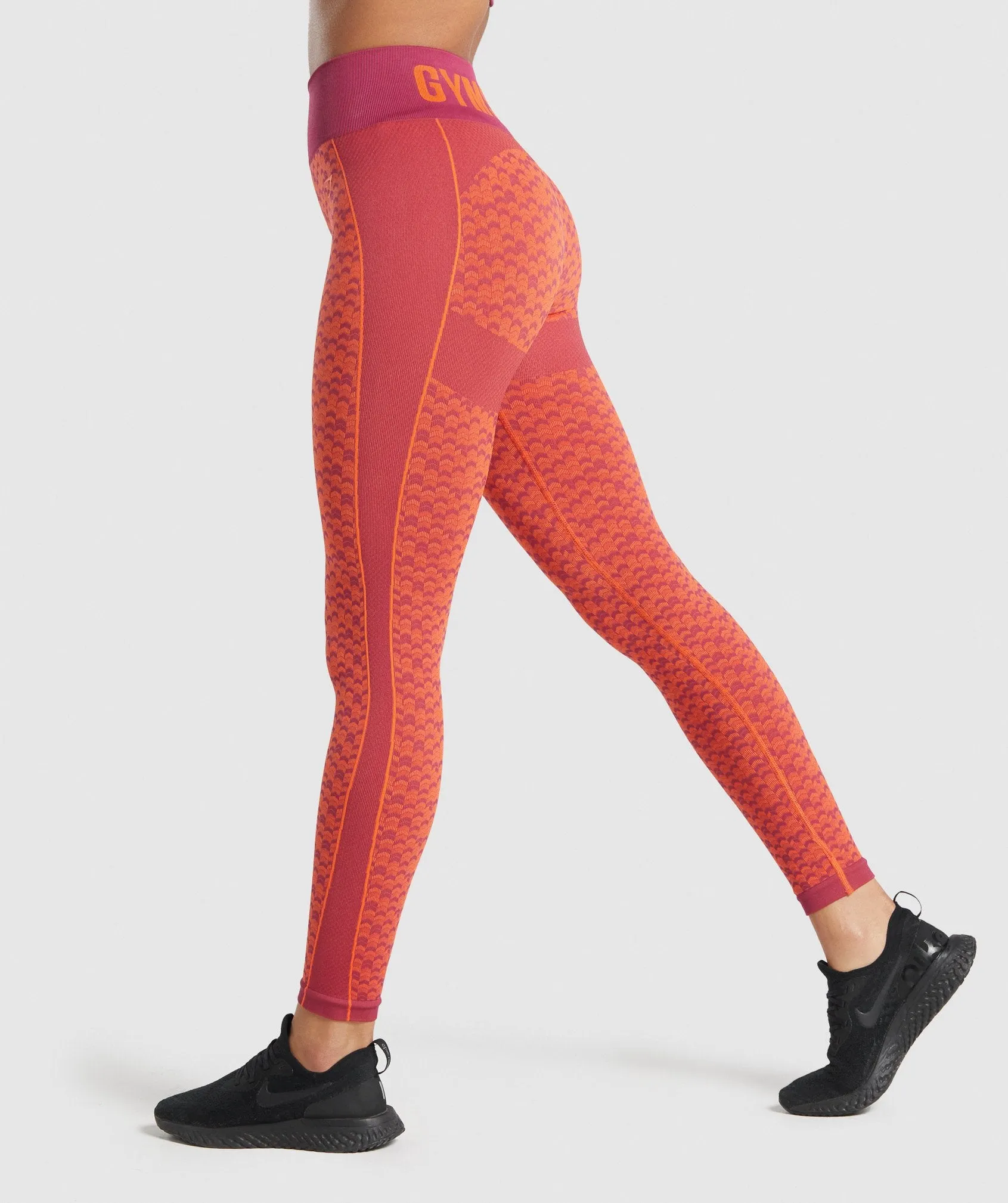 Gymshark WTFlex Seamless High Waisted Leggings - Chevron | Pink sold by Gymshark product image thumbnail 3