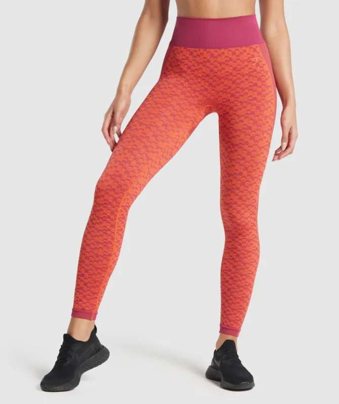 Gymshark WTFlex Seamless High Waisted Leggings - Chevron | Pink sold by Gymshark