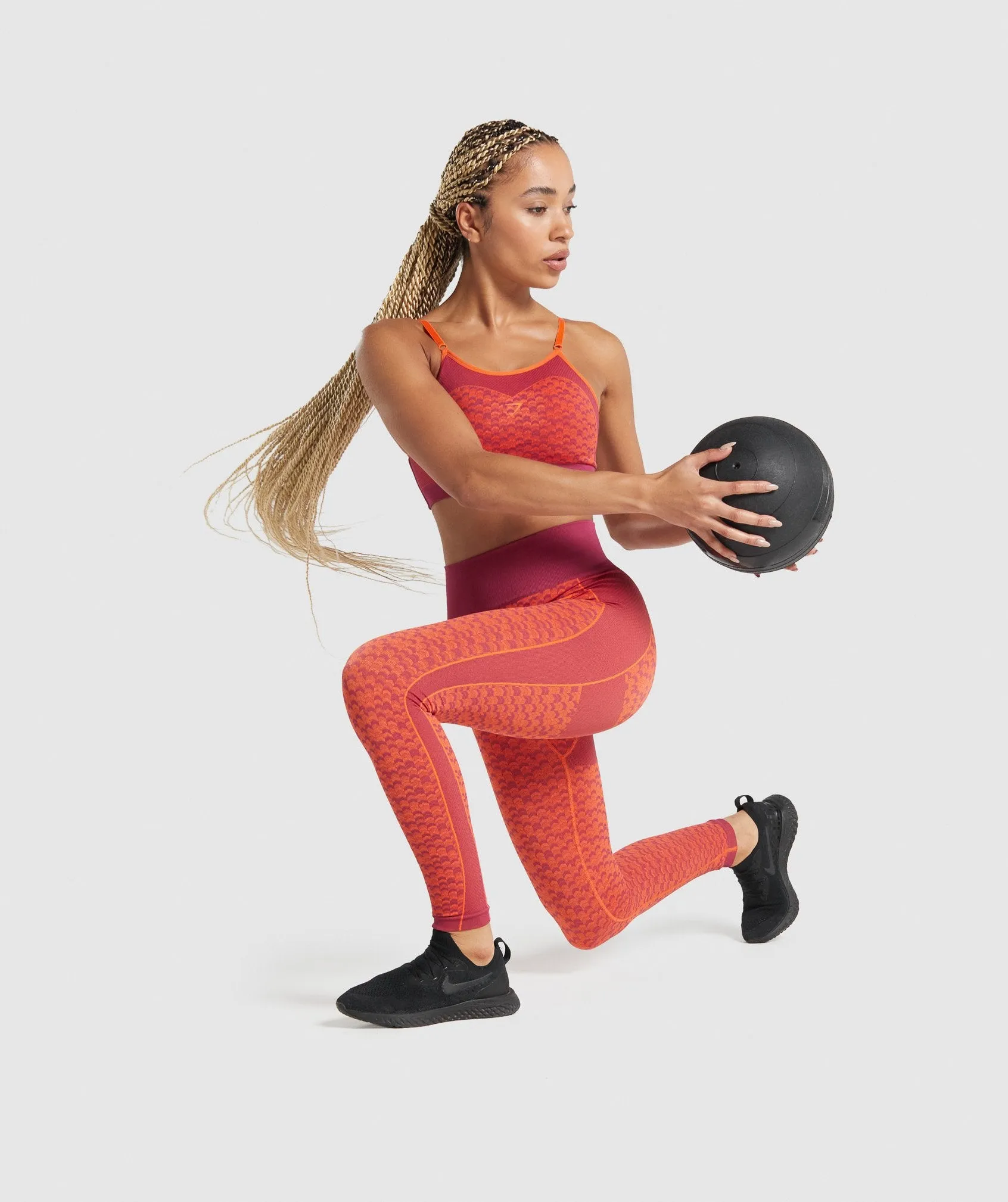 Gymshark WTFlex Seamless High Waisted Leggings - Chevron | Pink sold by Gymshark product image thumbnail 4