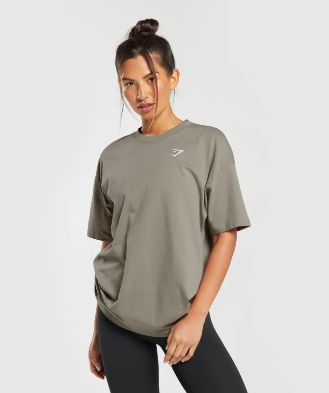 Gymshark Training Oversized T-Shirt - Linen Brown sold by Gymshark