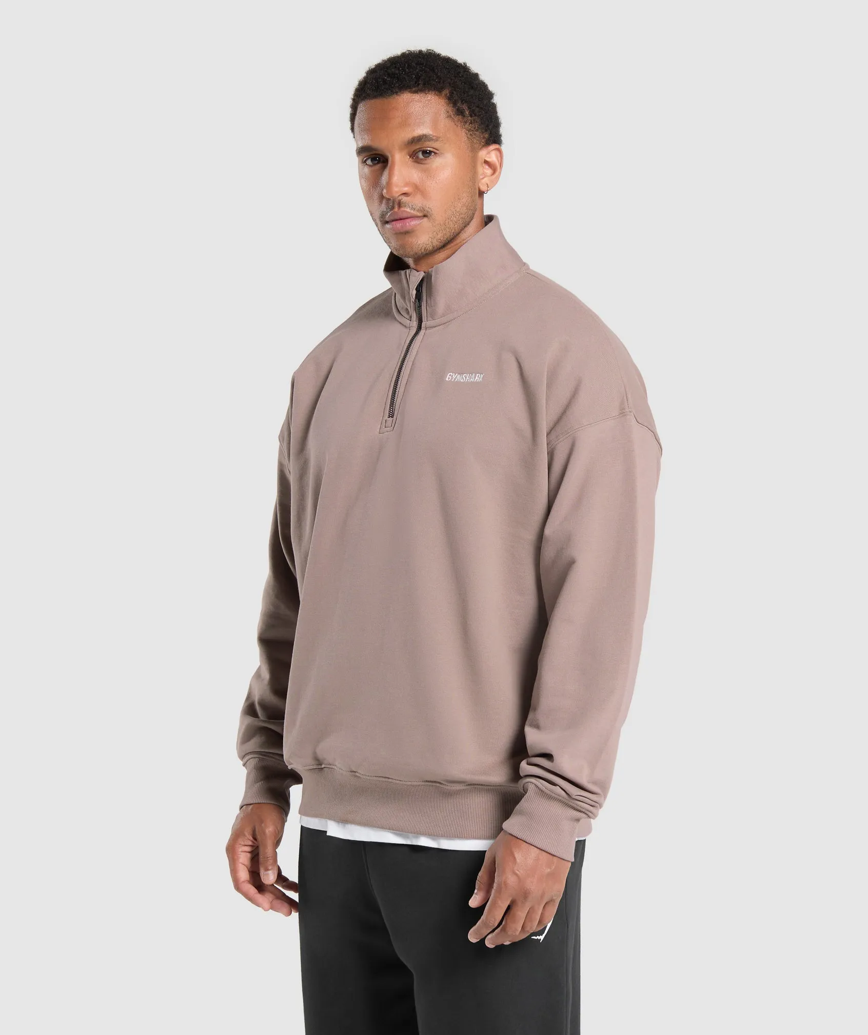 Gymshark Rest Day Sweats 1/4 Zip - Powder Mauve sold by Gymshark product image thumbnail 3