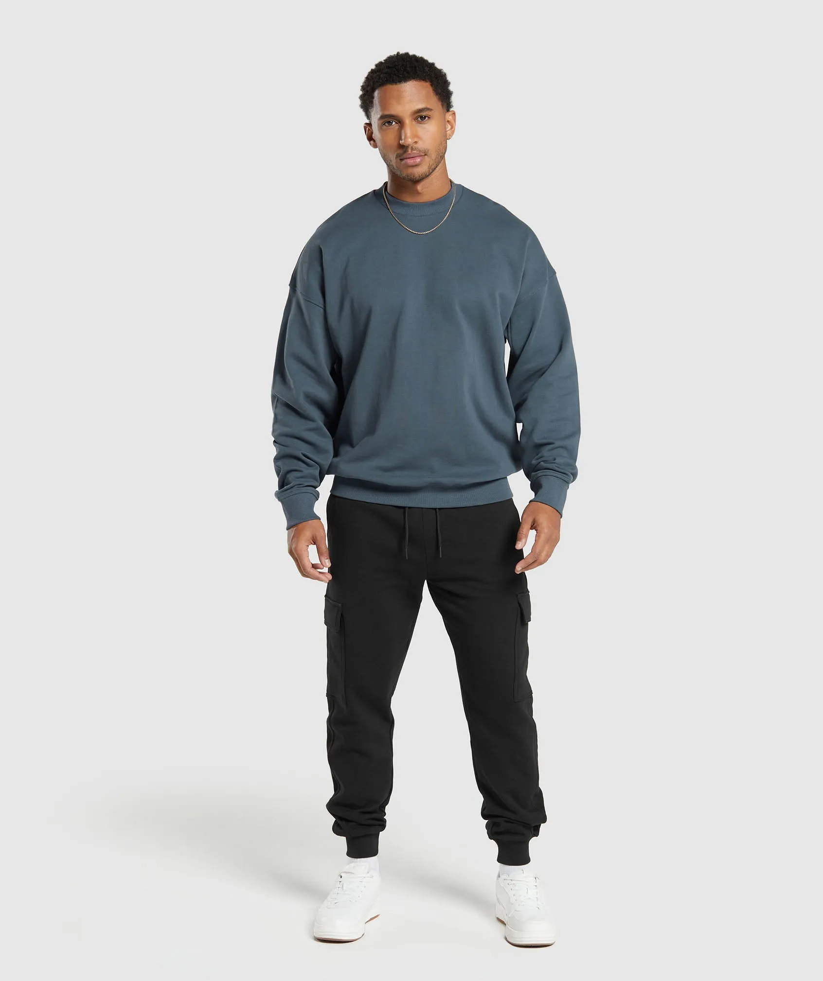 Gymshark Rest Day Essential Crew - Titanium Blue sold by Gymshark product image thumbnail 4