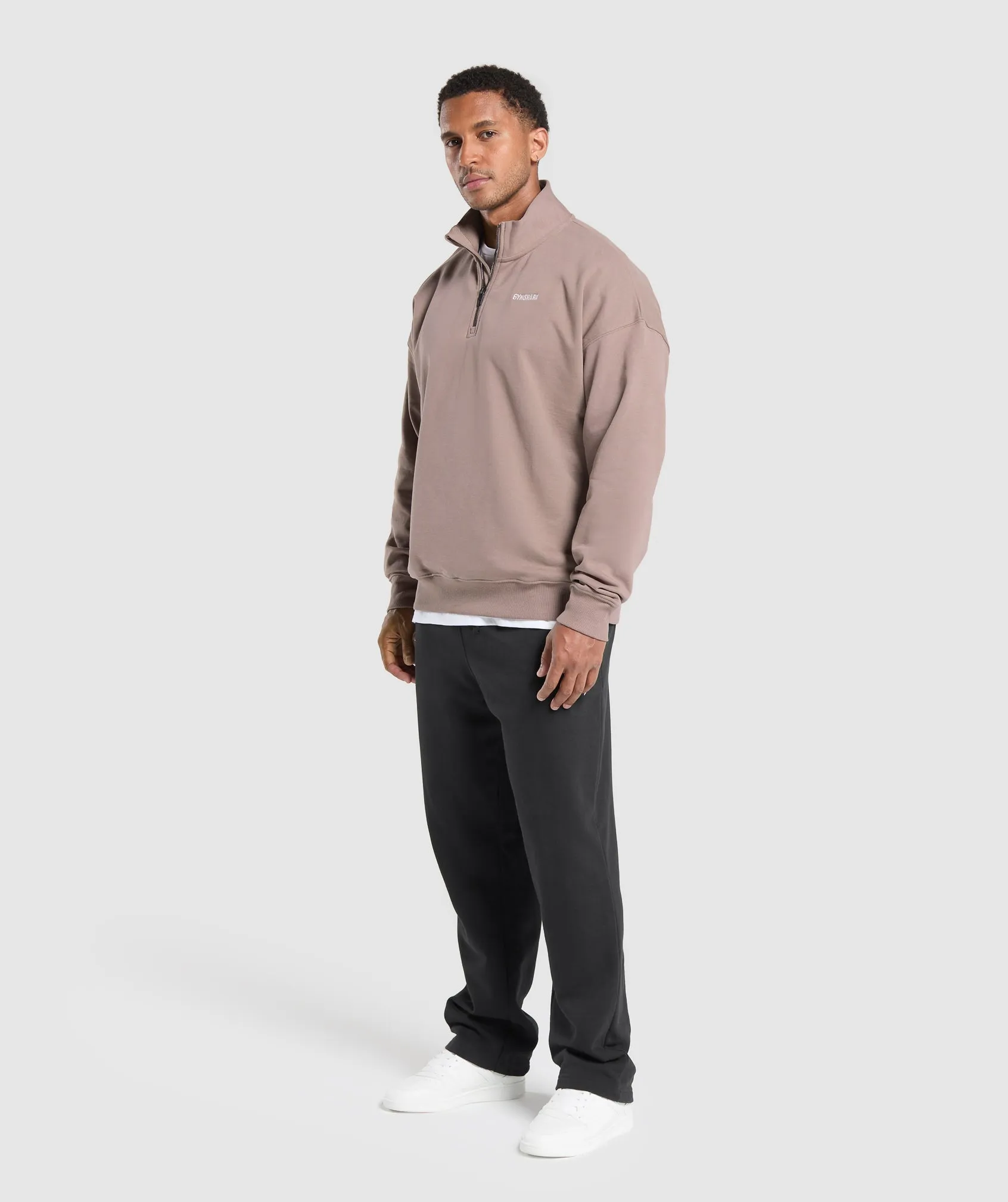 Gymshark Rest Day Sweats 1/4 Zip - Powder Mauve sold by Gymshark product image thumbnail 4