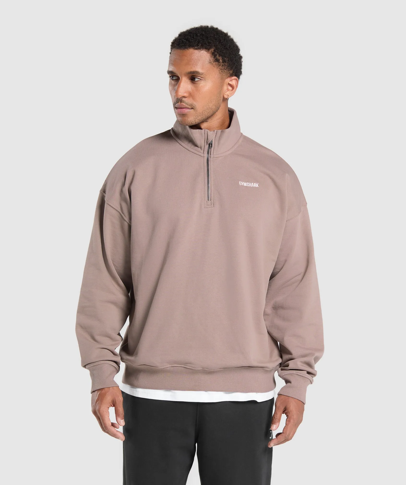 Gymshark Rest Day Sweats 1/4 Zip - Powder Mauve sold by Gymshark