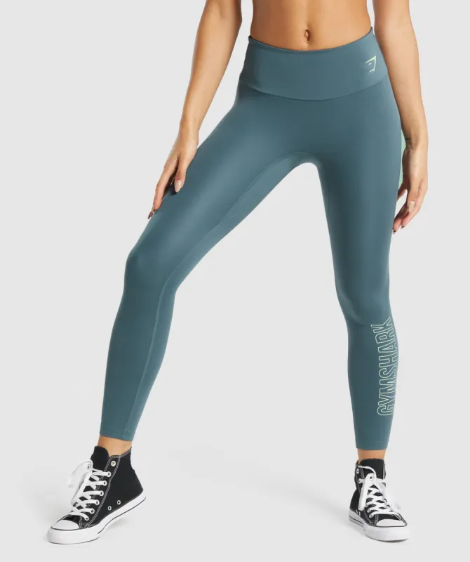 Gymshark Training Graphic Leggings - Teal sold by Gymshark