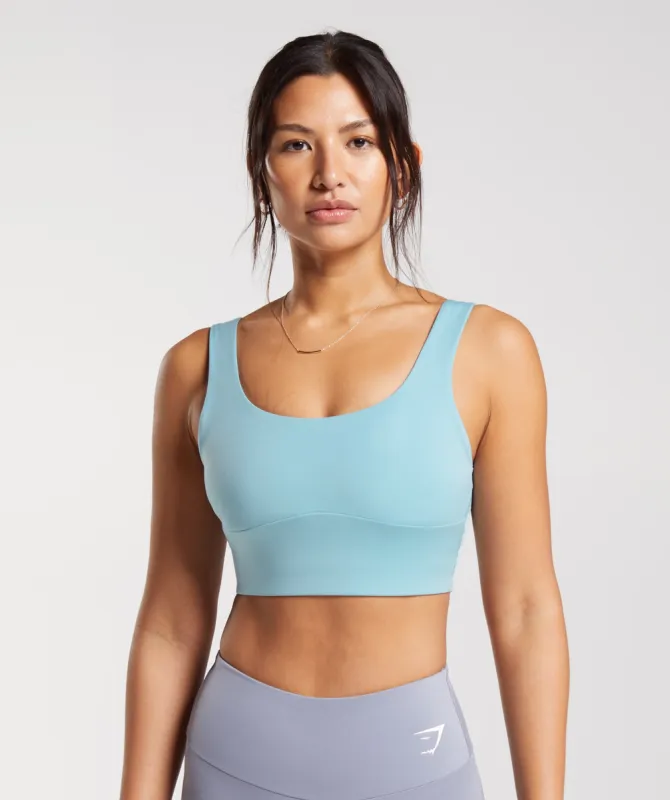Gymshark Longline Sports Bra - Iceberg Blue sold by Gymshark