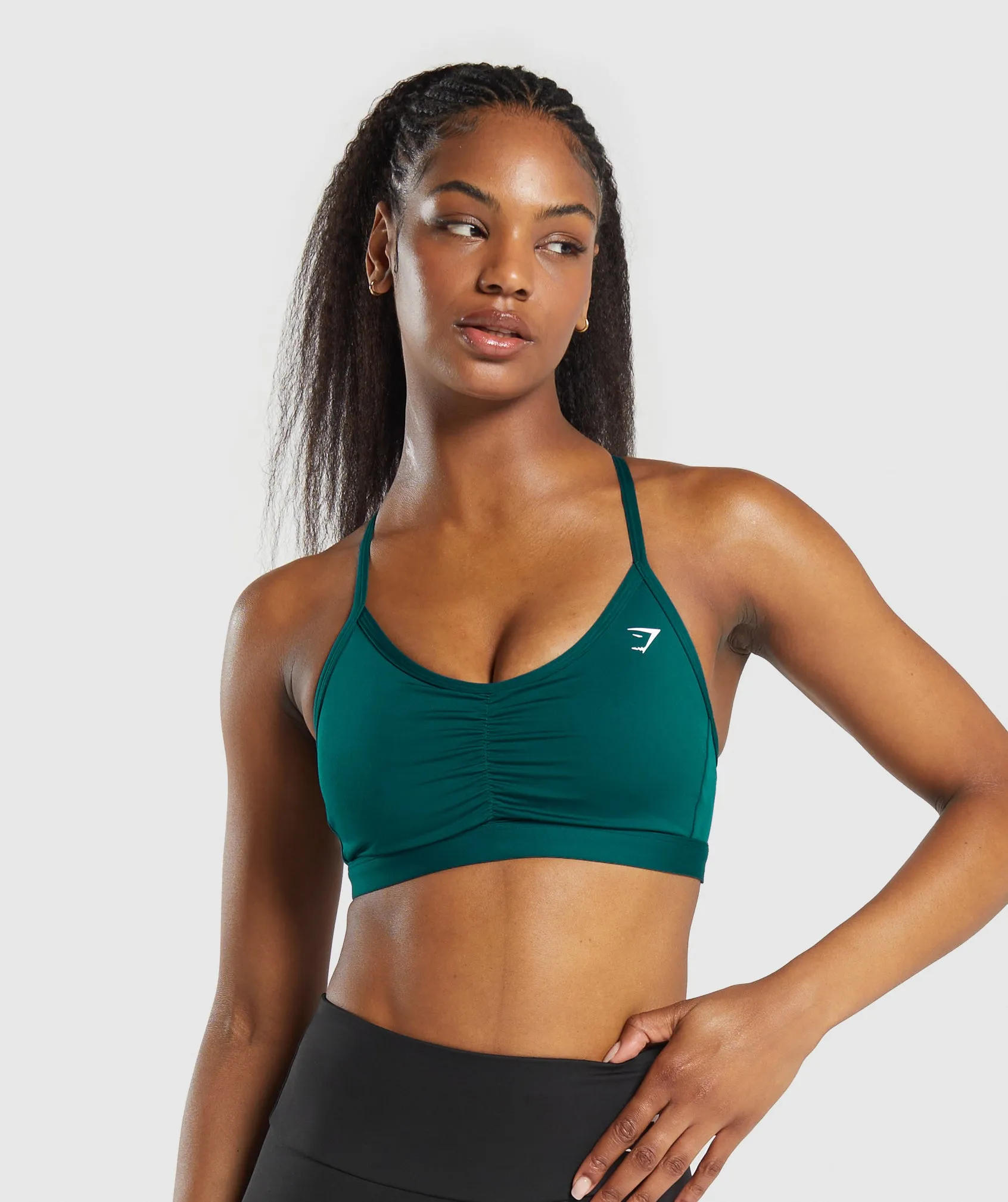 Gymshark Ruched Sports Bra - Motivate Teal sold by Gymshark
