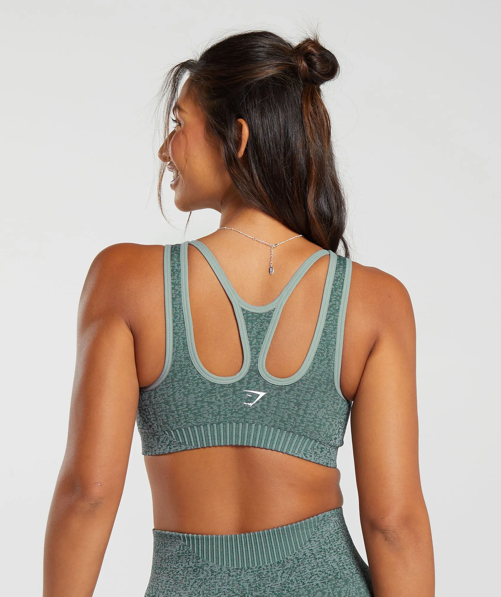 Gymshark Marl Seamless Scoop Bra - Teal Marl/Dark Grey Marl/Smokey Grey sold by Gymshark product image thumbnail 2
