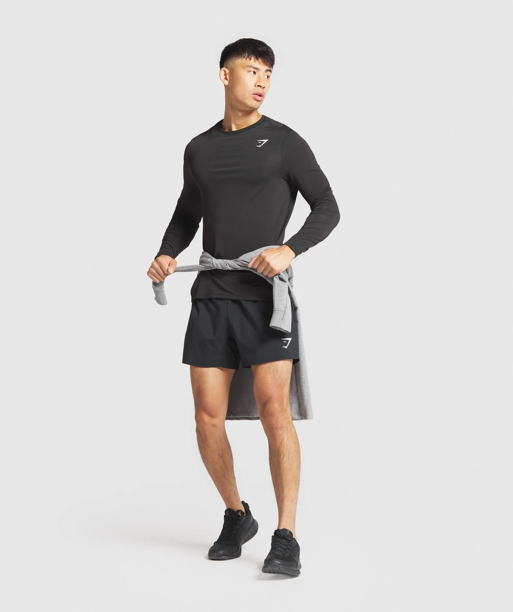 Gymshark Vital Long Sleeve T-Shirt - Black Marl sold by Gymshark product image thumbnail 4